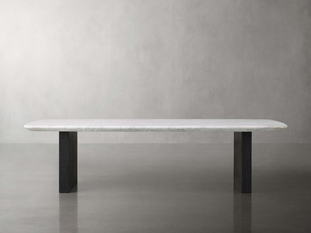 Saint Germain Stone Top Coffee Table with Wood Clement Base
