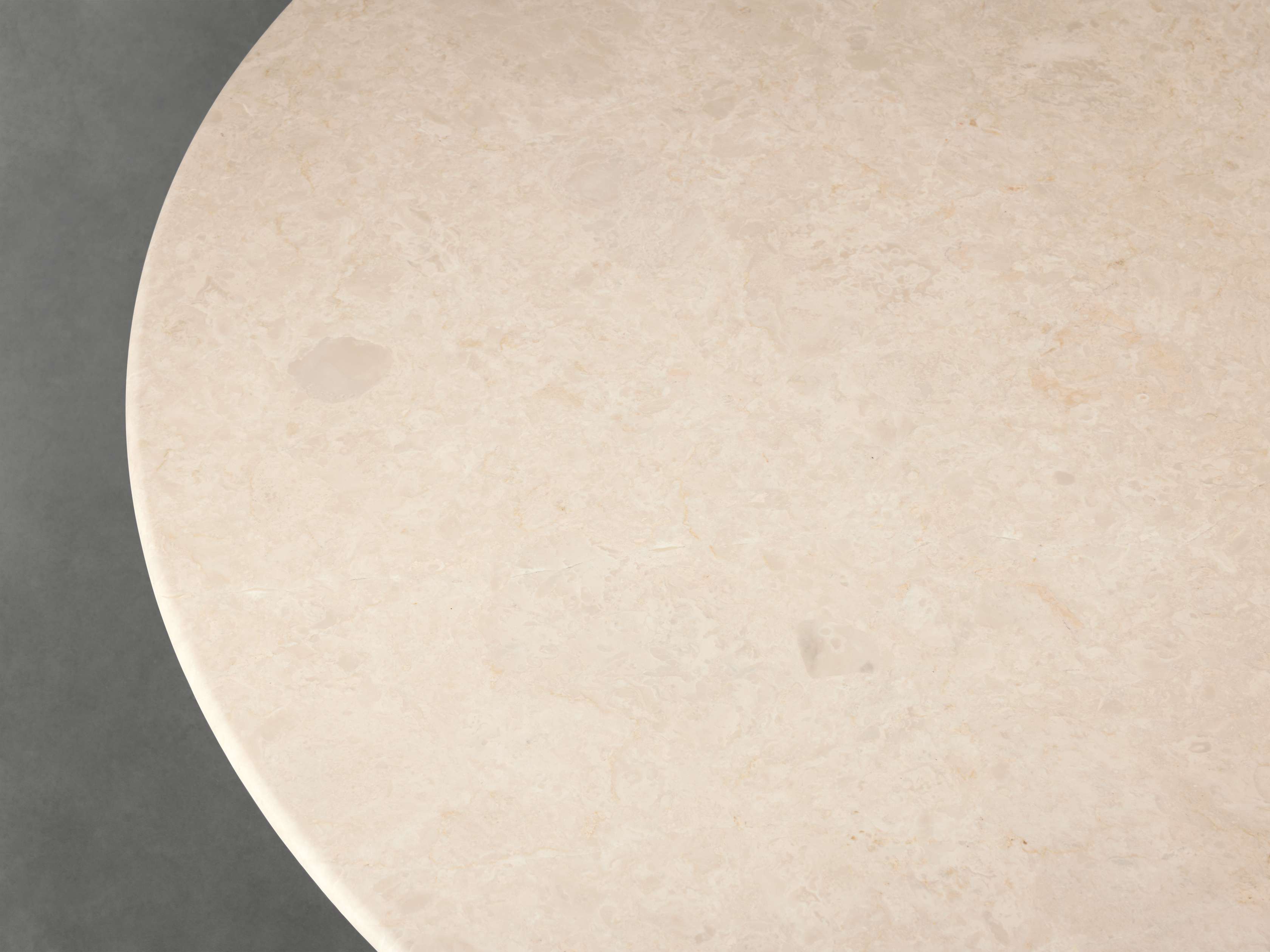 Saint Germain Round Stone Coffee Table with Clement Base