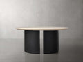 Saint Germain Round Stone Coffee Table with Dauphine Base