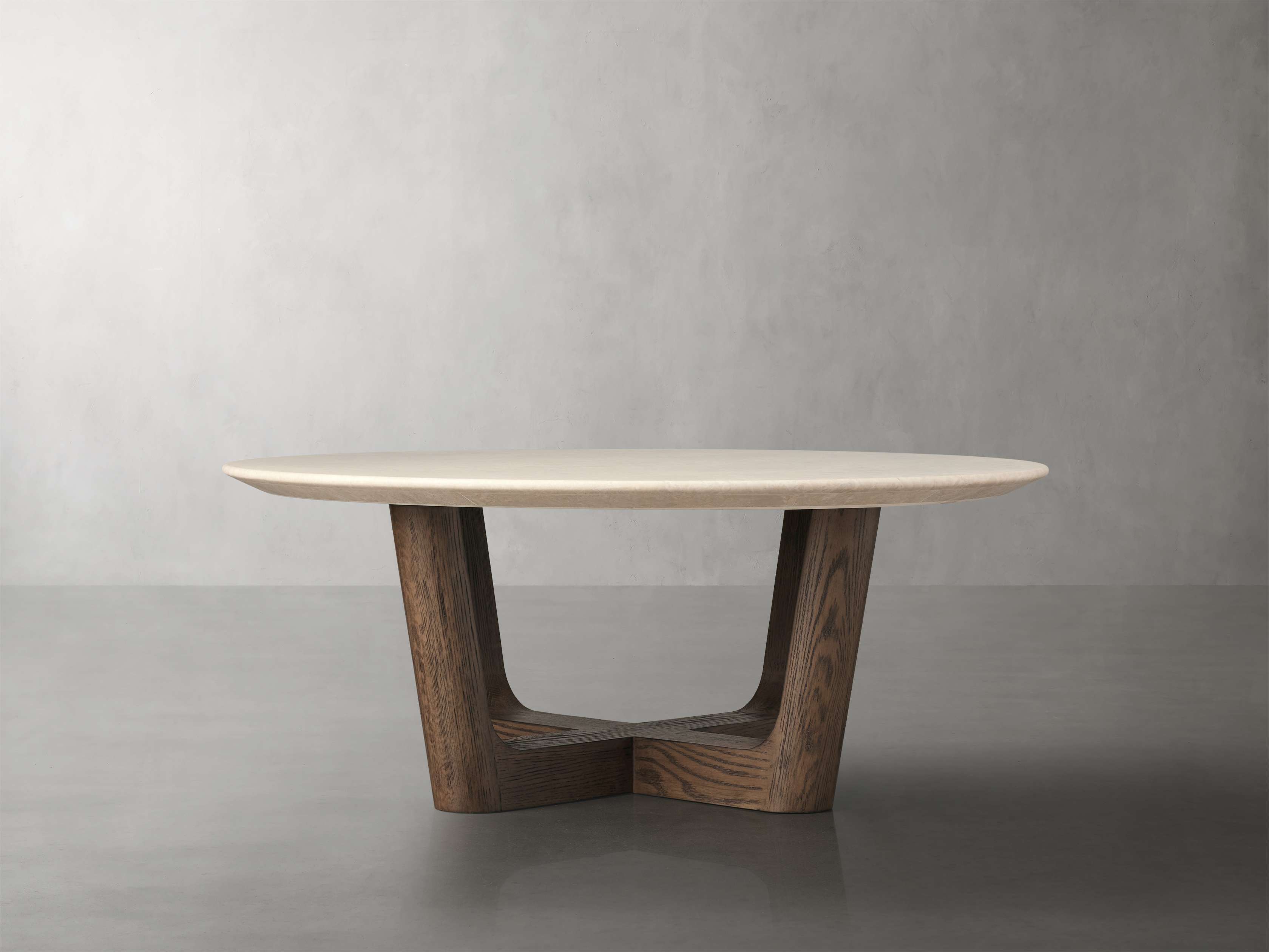Saint Germain Round Stone Coffee Table with Rennes Base