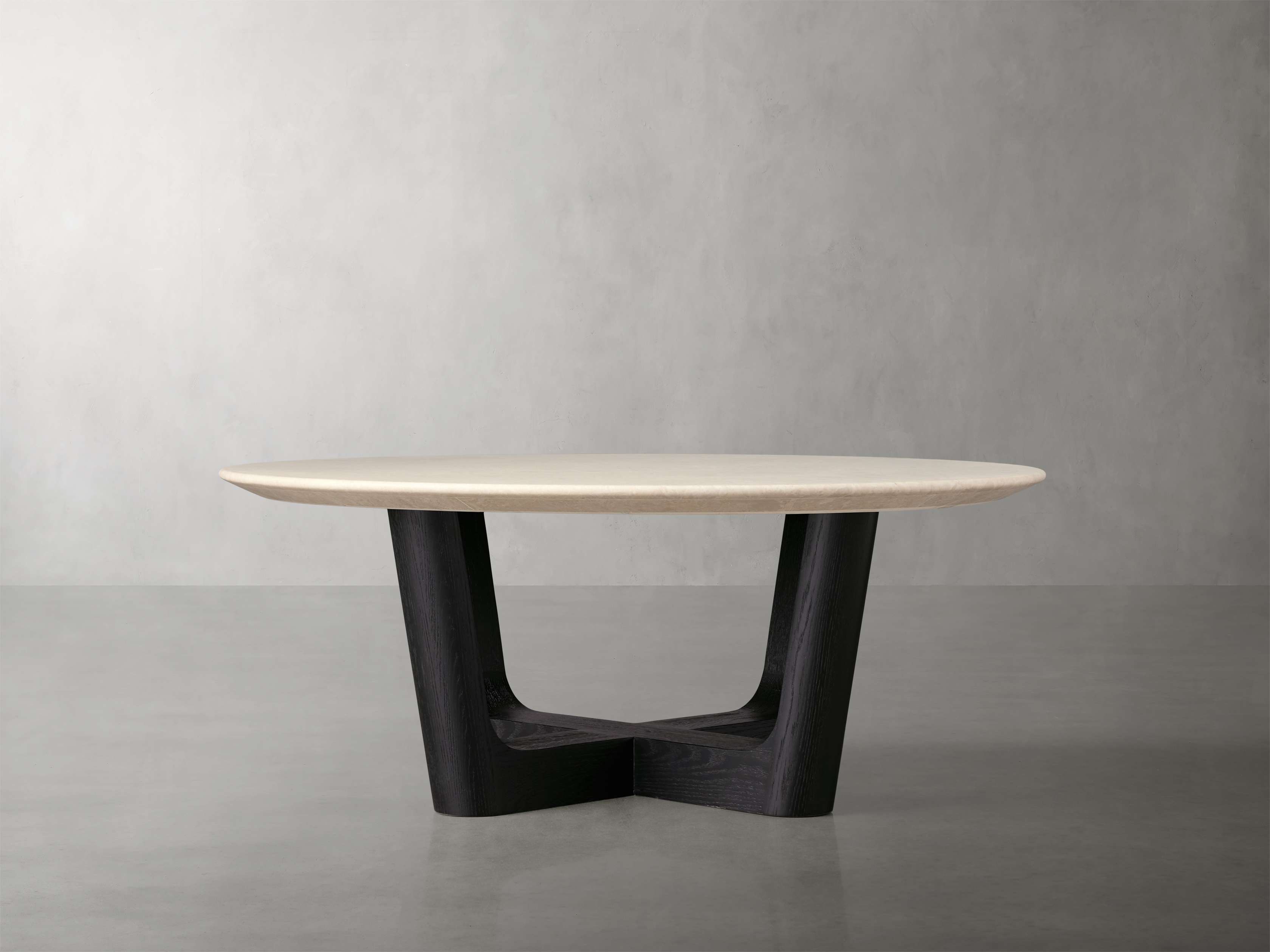 Saint Germain Round Stone Coffee Table with Rennes Base