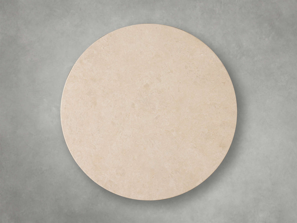Saint Germain Round Stone Coffee Table with Dauphine Base