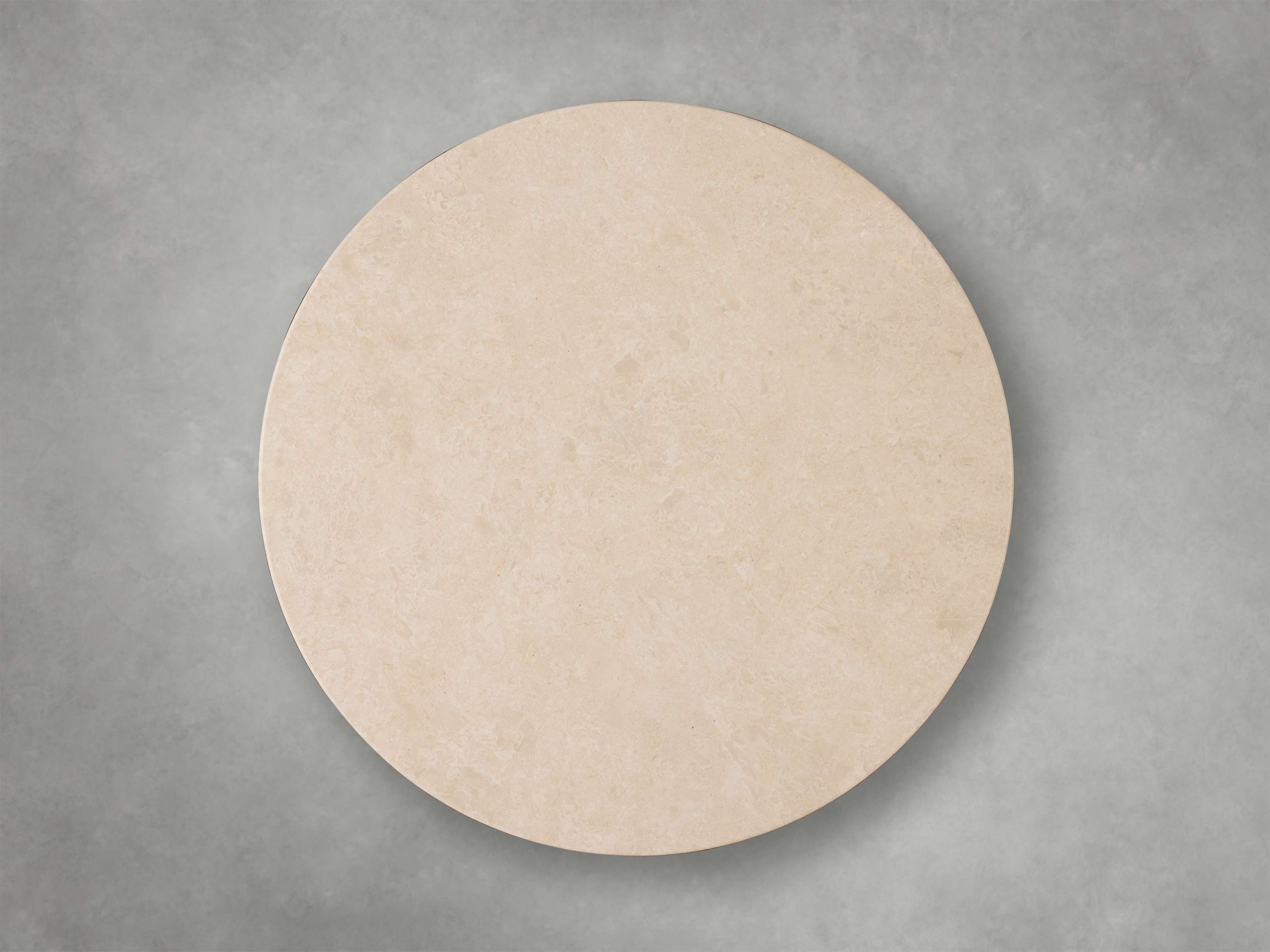 Saint Germain Round Stone Coffee Table with Clement Base