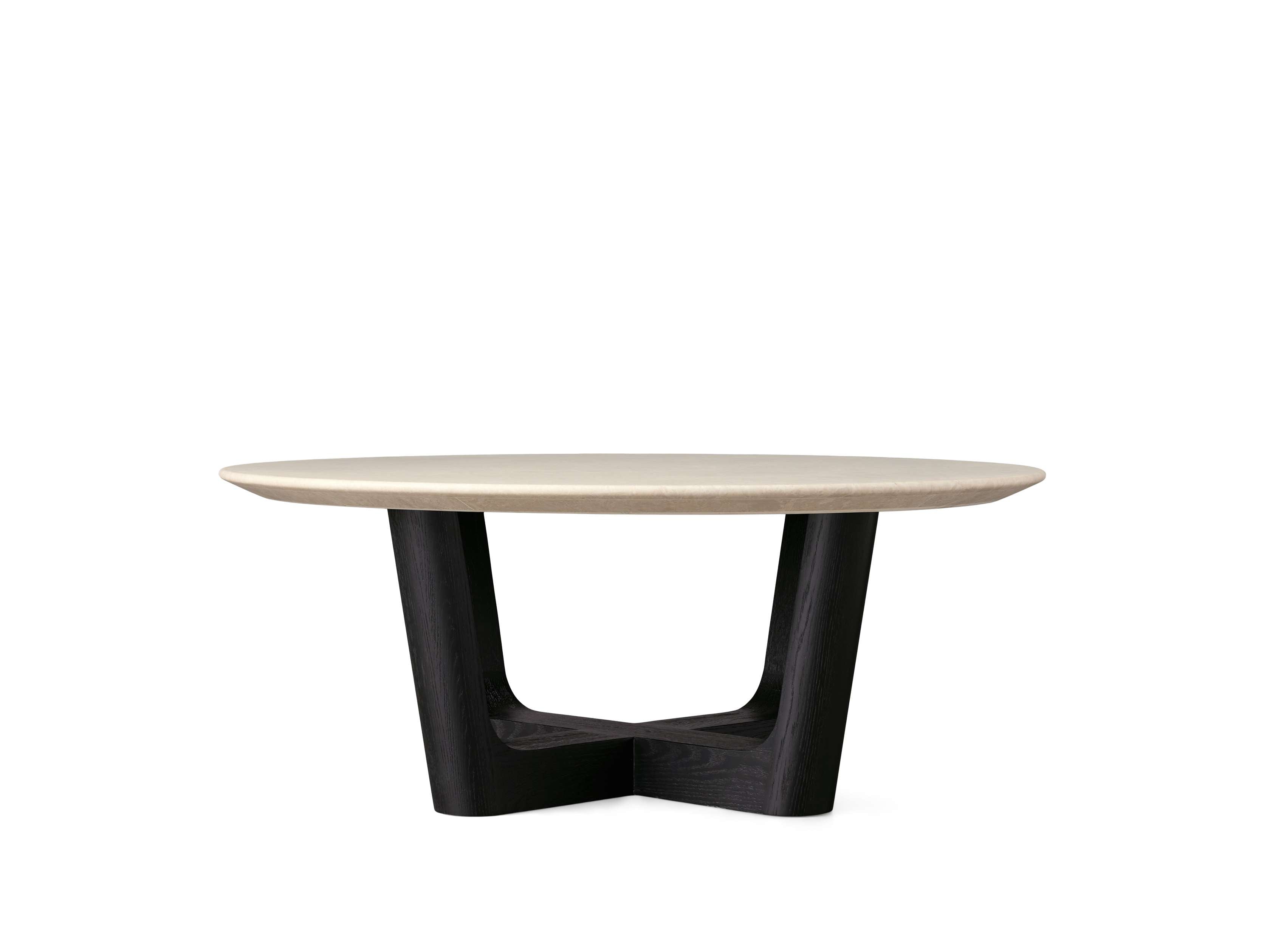 Saint Germain Round Stone Coffee Table with Rennes Base