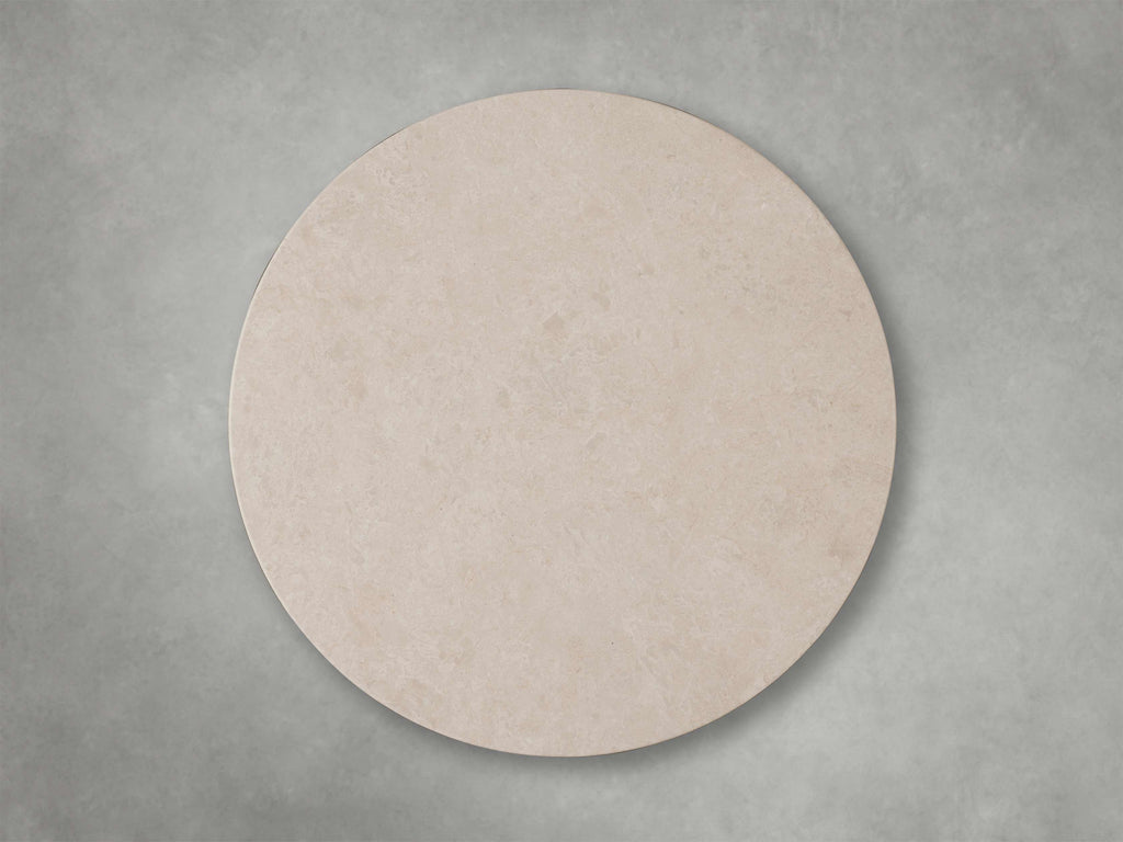 Saint Germain Round Stone Coffee Table with Clement Base