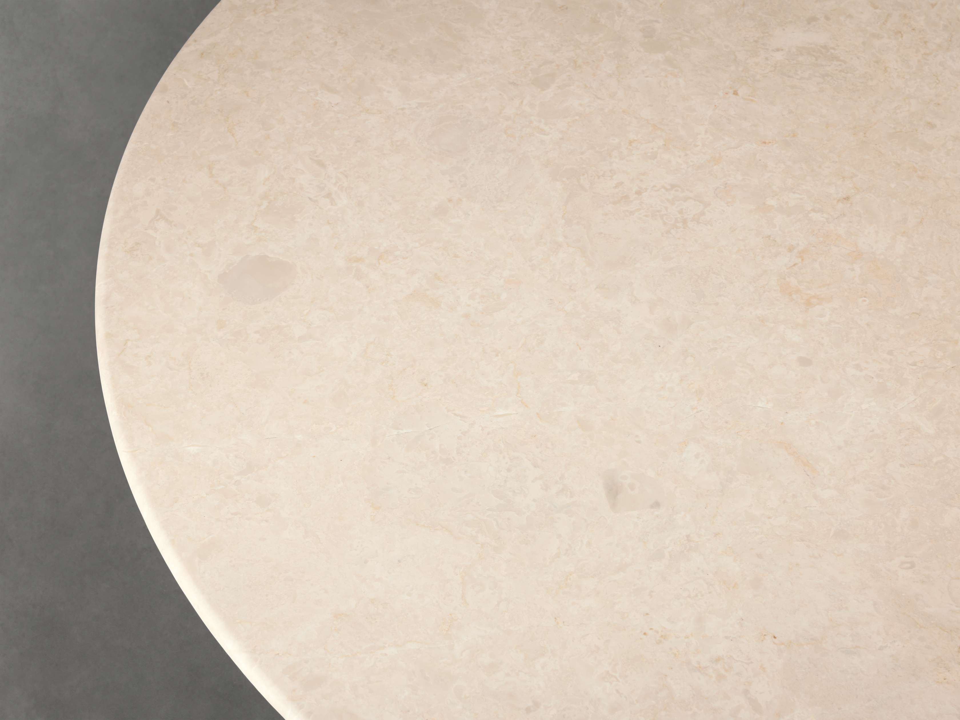 Saint Germain Round Stone Top Coffee Table with Wood Clement Base
