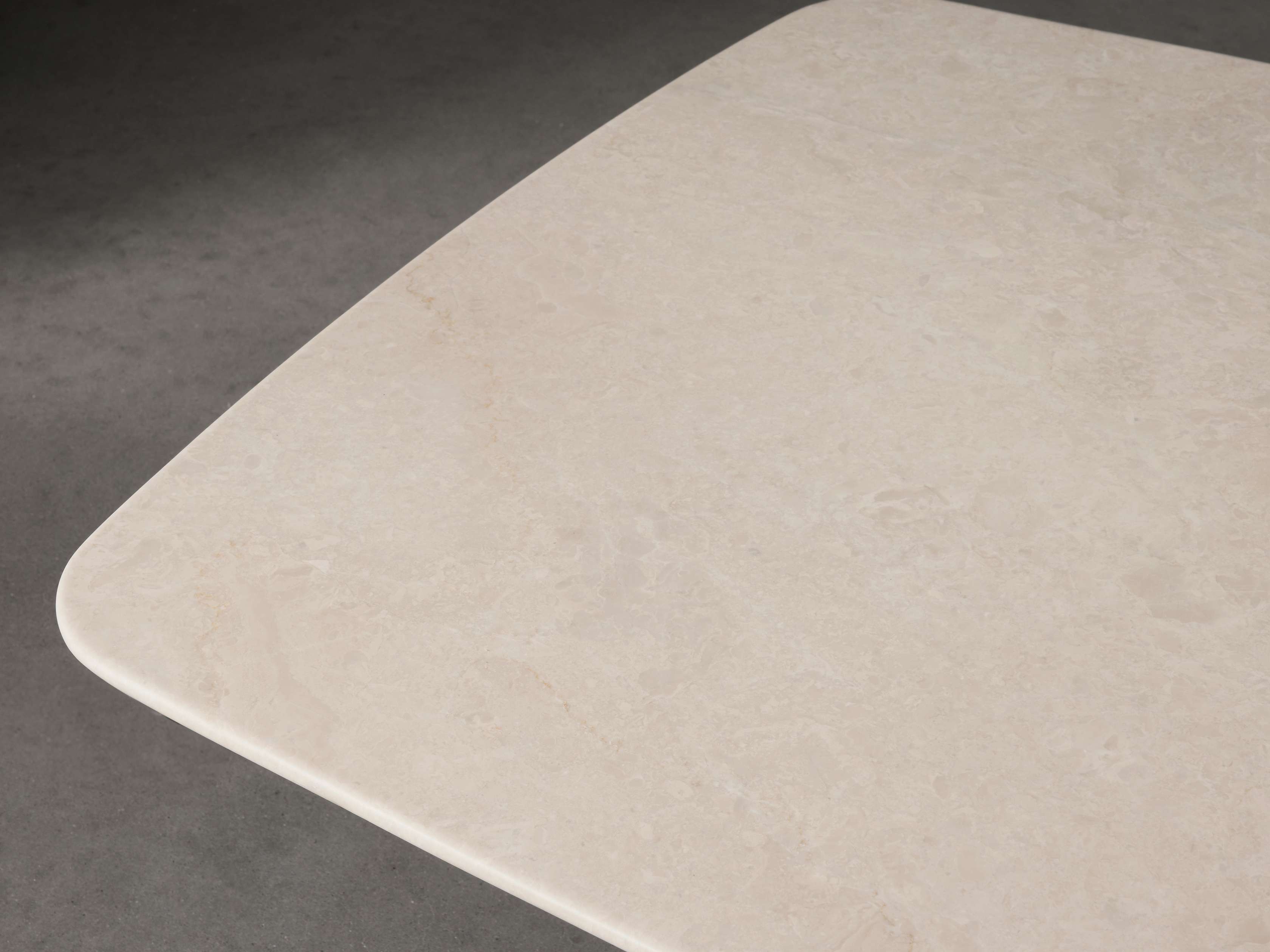 Saint Germain Stone Top Coffee Table with Wood Clement Base
