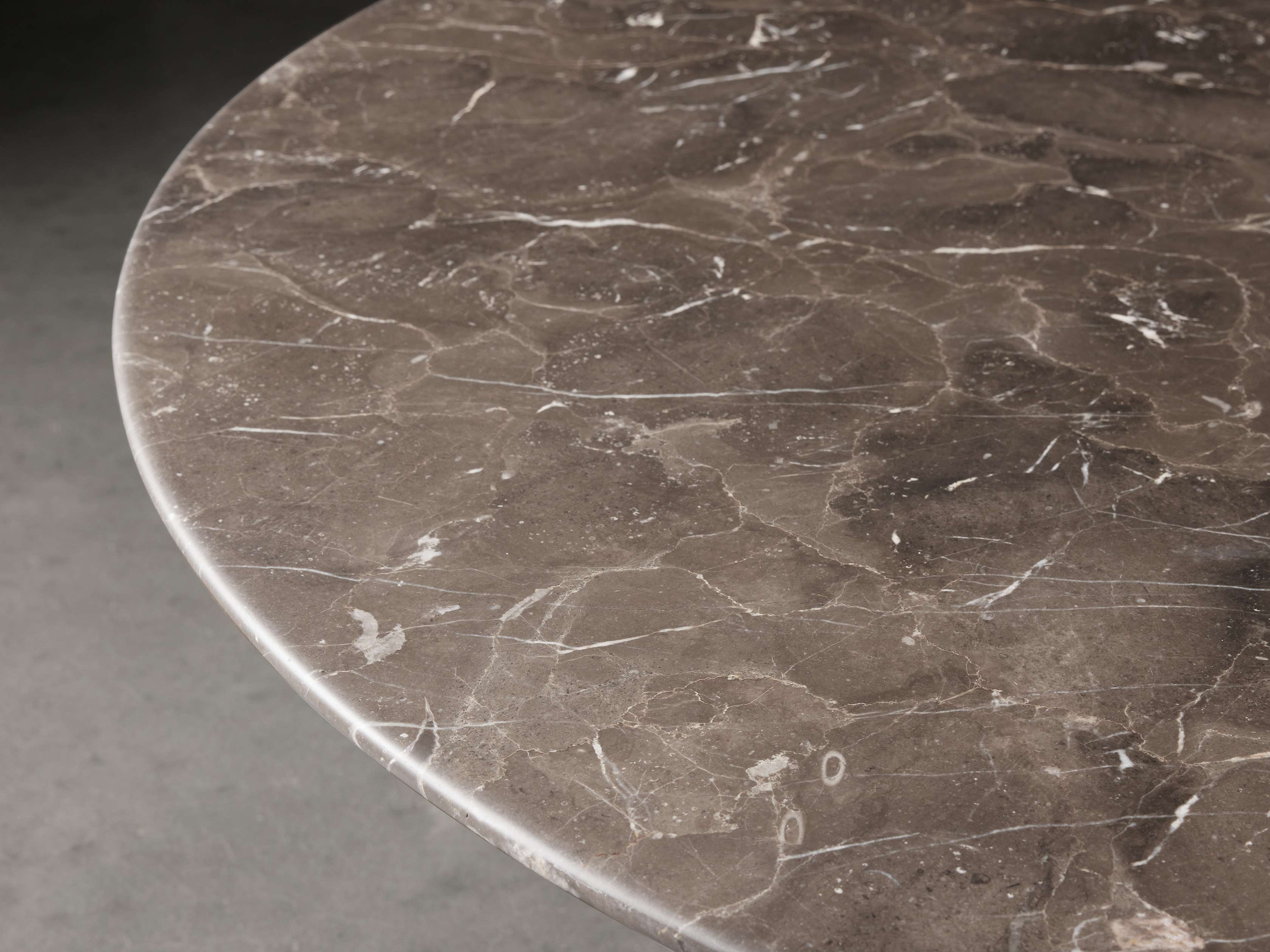 Saint Germain Round Stone Coffee Table with Dauphine Base