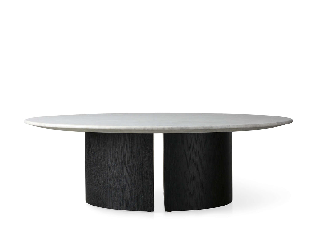 Saint Germain Round Stone Coffee Table with Dauphine Base