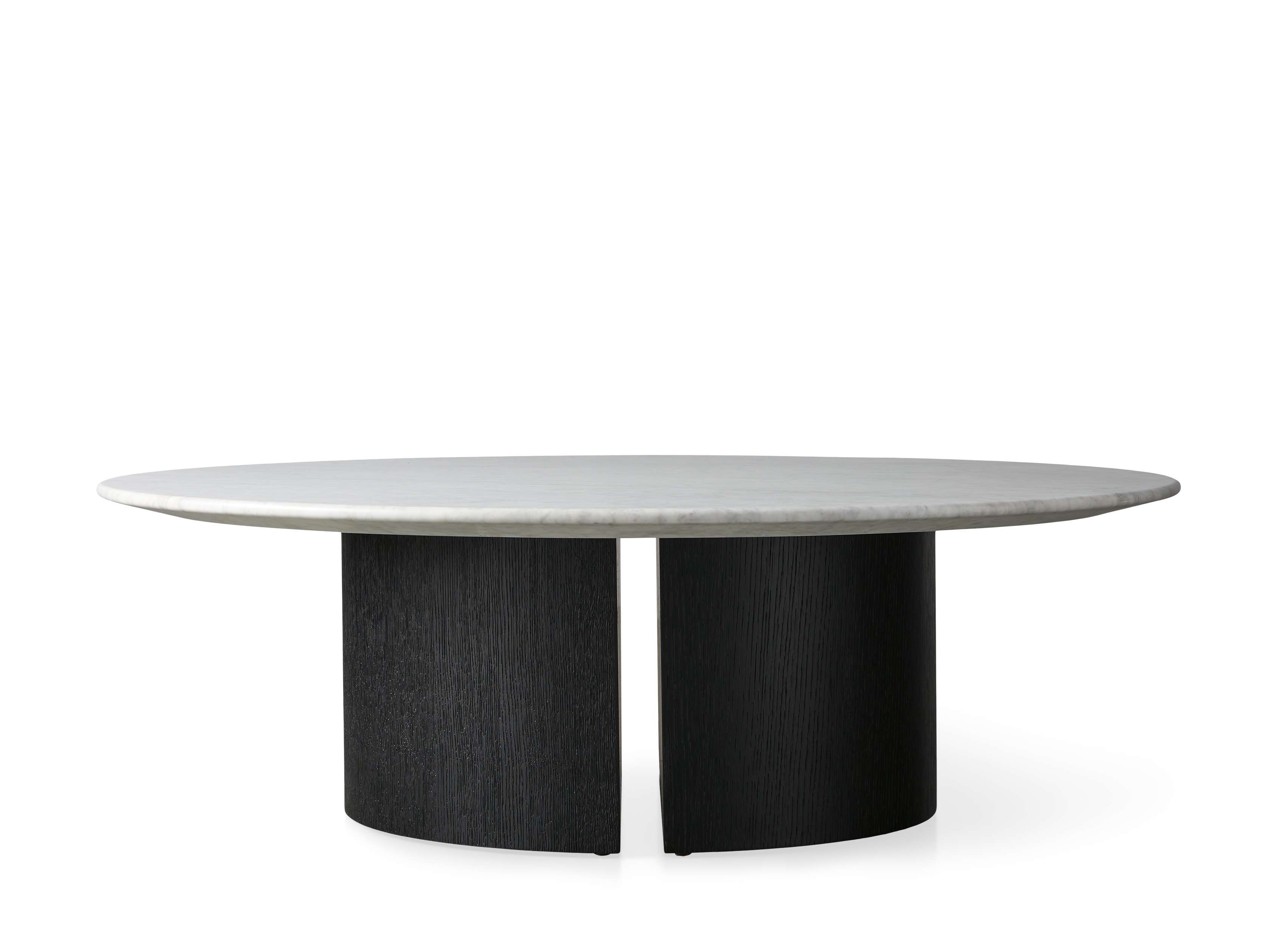 Saint Germain Round Stone Coffee Table with Dauphine Base