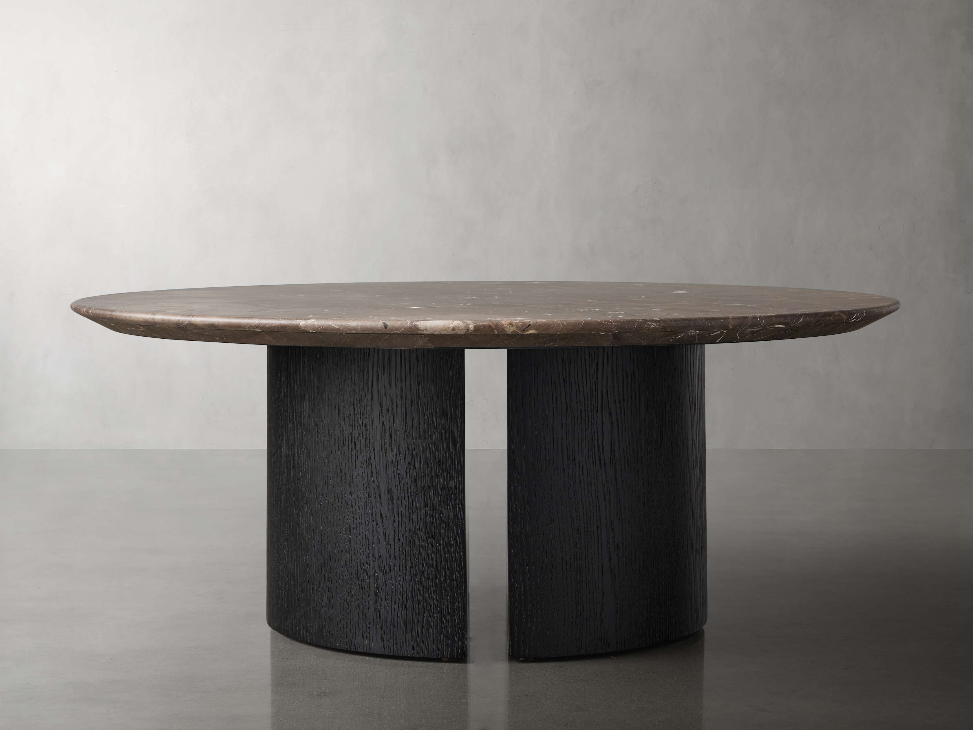 Saint Germain Round Stone Coffee Table with Dauphine Base