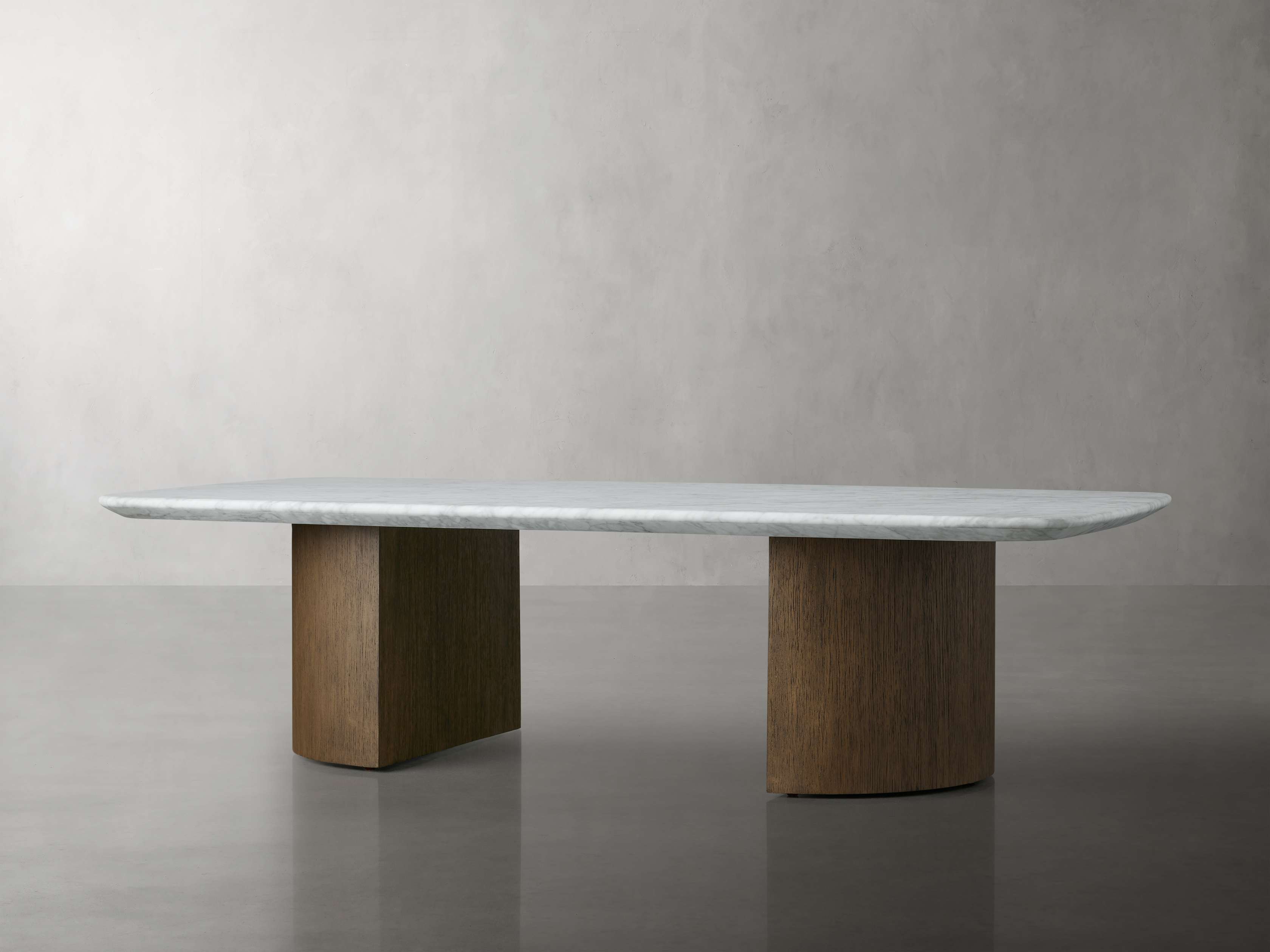 Saint Germain 72" Stone Coffee Table with Dauphine Base and Carrara Top