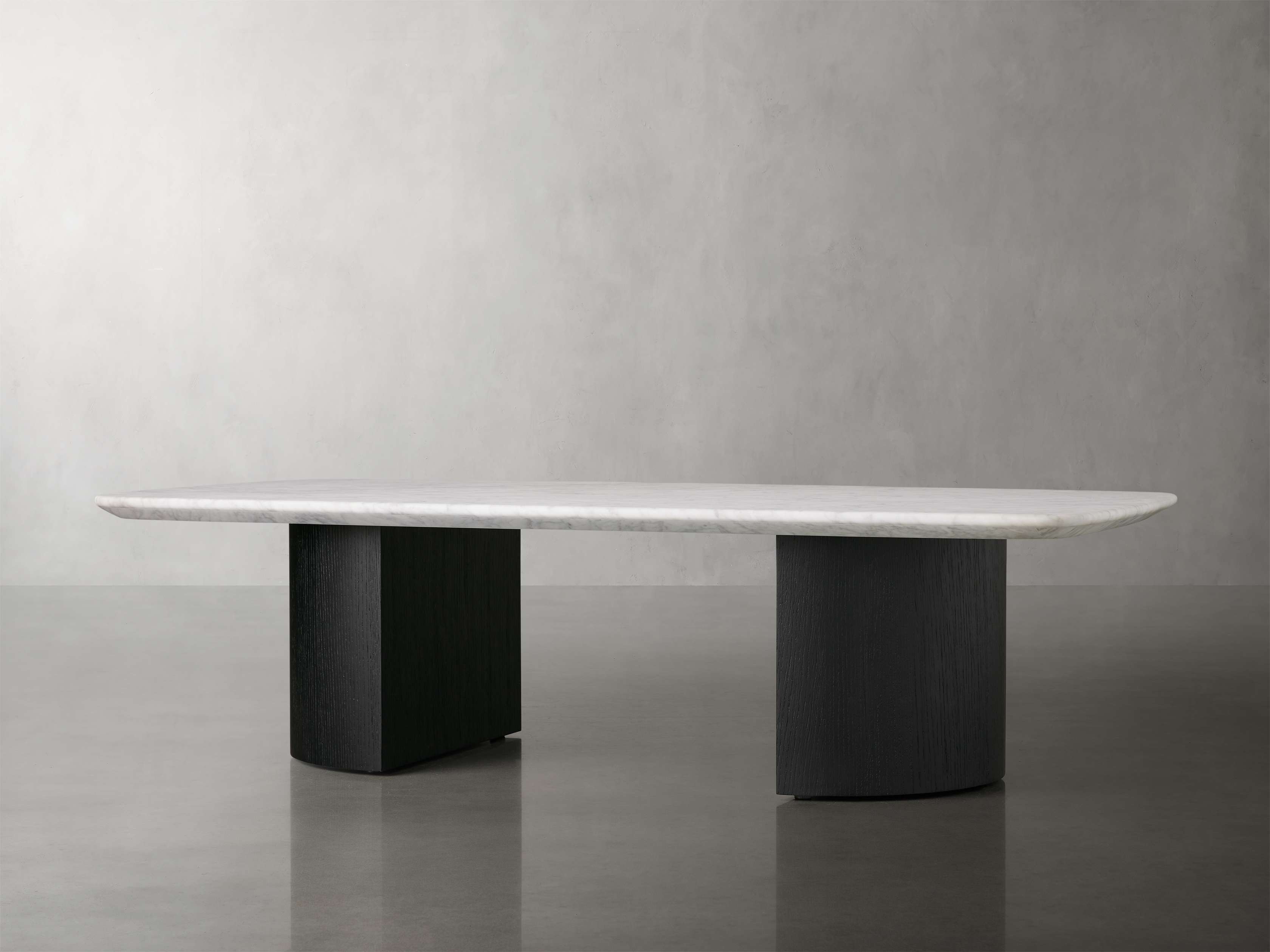 Saint Germain 72" Stone Coffee Table with Dauphine Base and Carrara Top