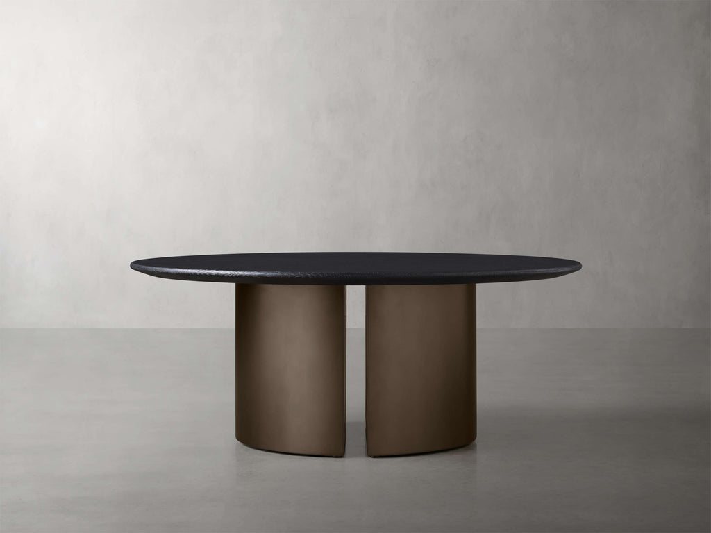 Saint Germain Round Wood Coffee Table with Dauphine Base