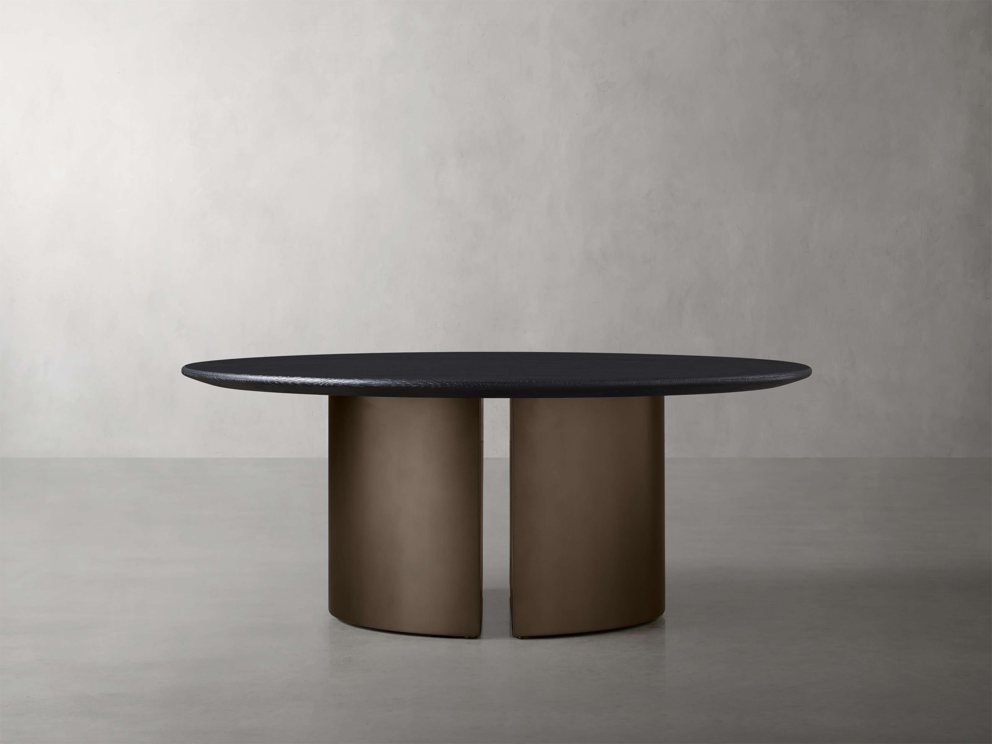 Saint Germain Round Wood Coffee Table with Dauphine Base