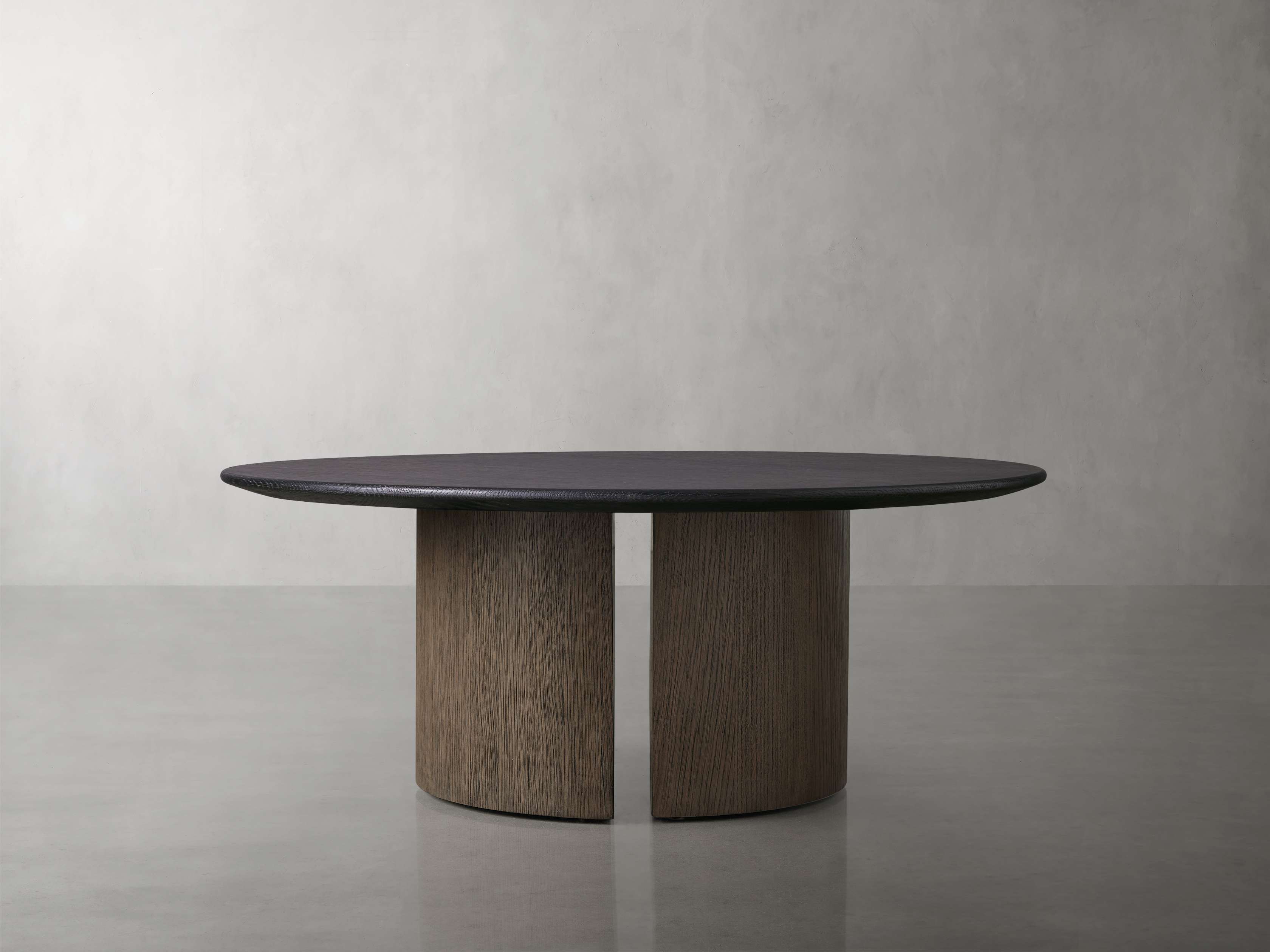 Saint Germain Round Wood Coffee Table with Dauphine Base