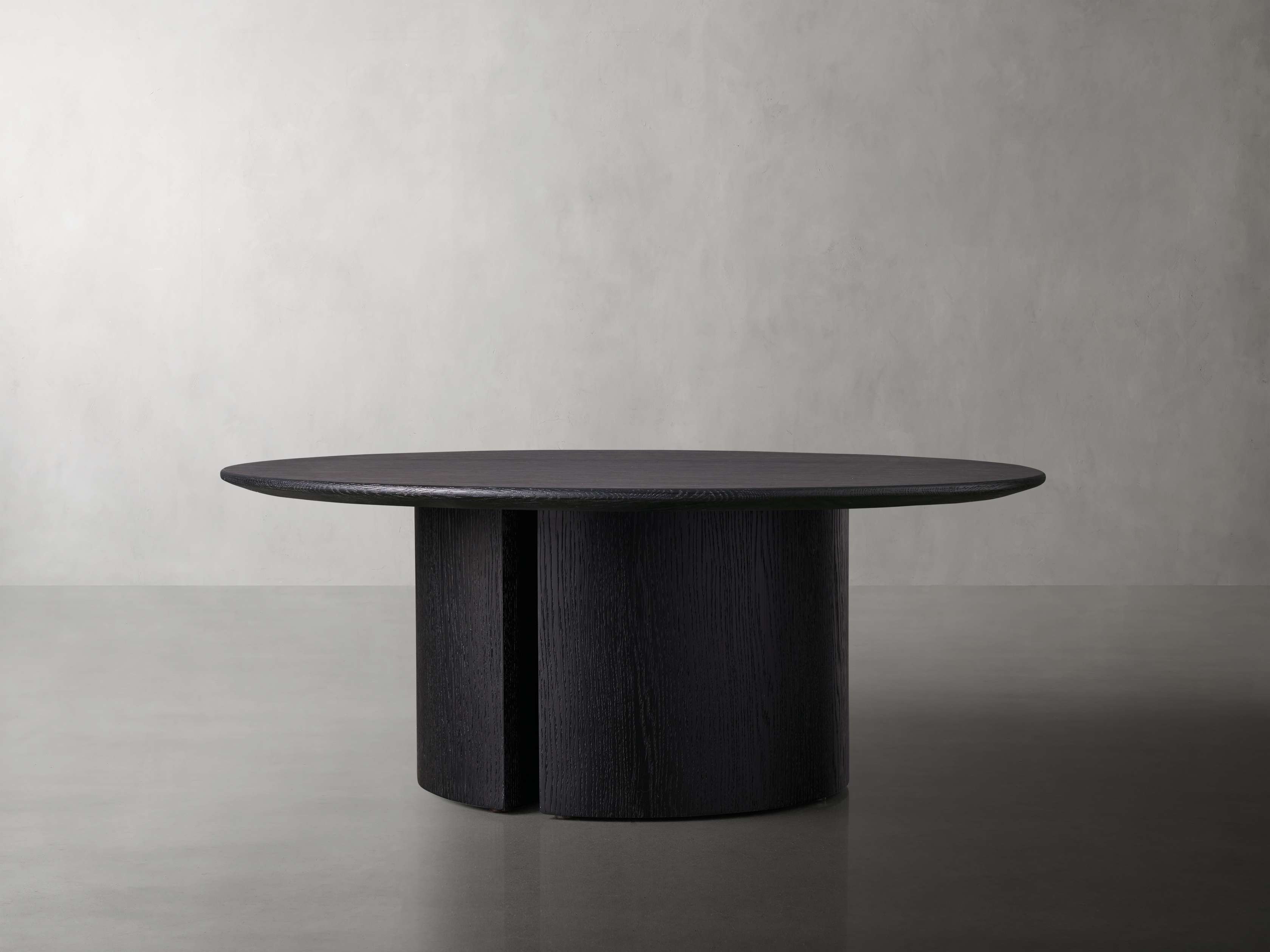 Saint Germain Round Wood Coffee Table with Dauphine Base