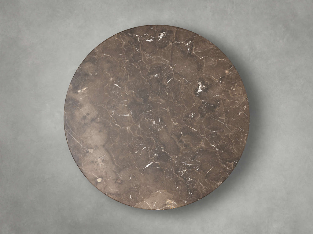 Saint Germain Round Stone Coffee Table with Clement Base