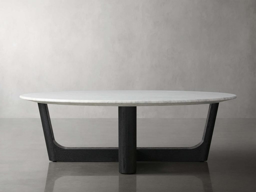 Saint Germain Round Stone Coffee Table with Rennes Base