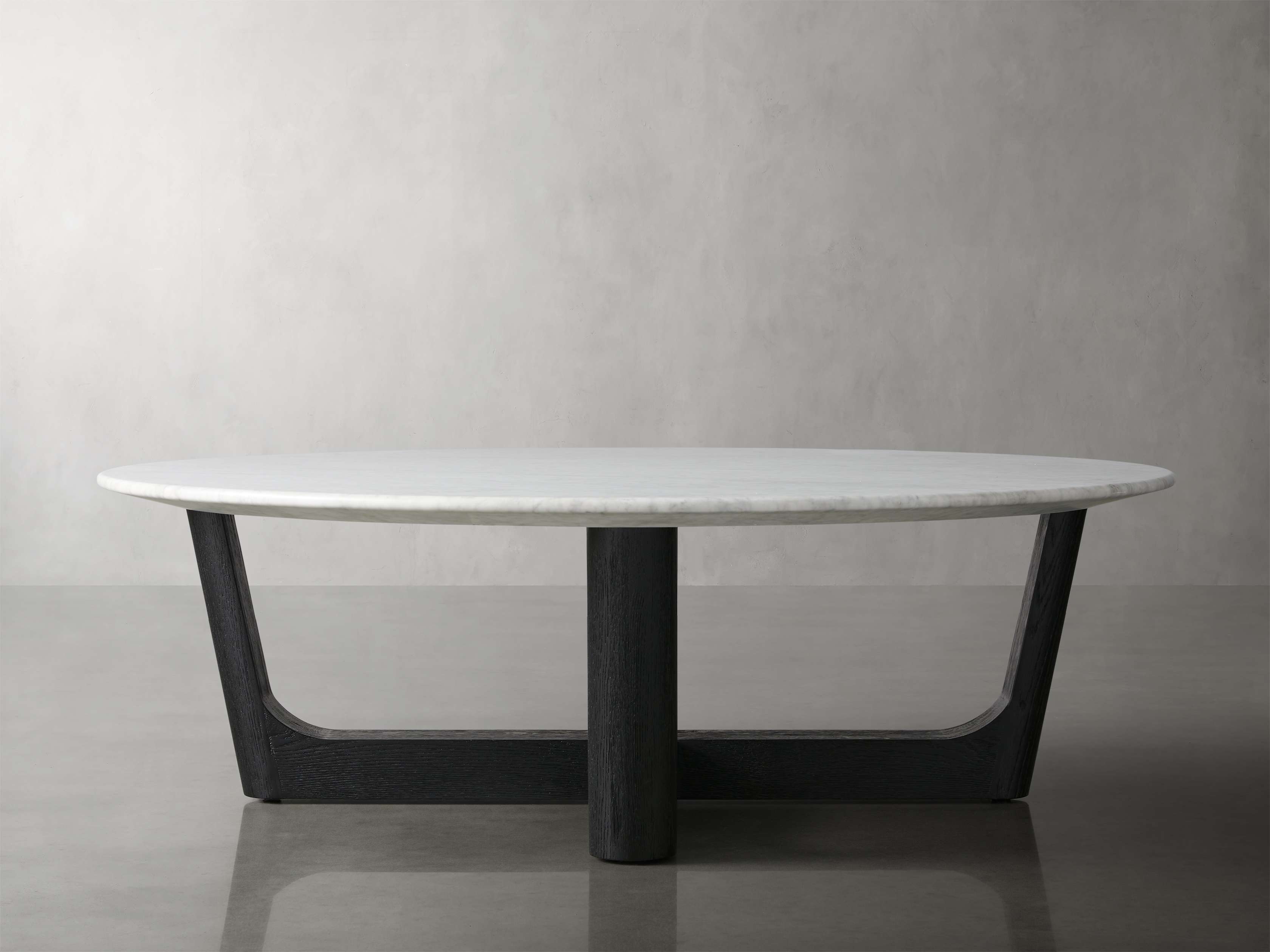 Saint Germain Round Stone Coffee Table with Rennes Base