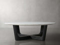 Saint Germain Round Stone Coffee Table with Rennes Base