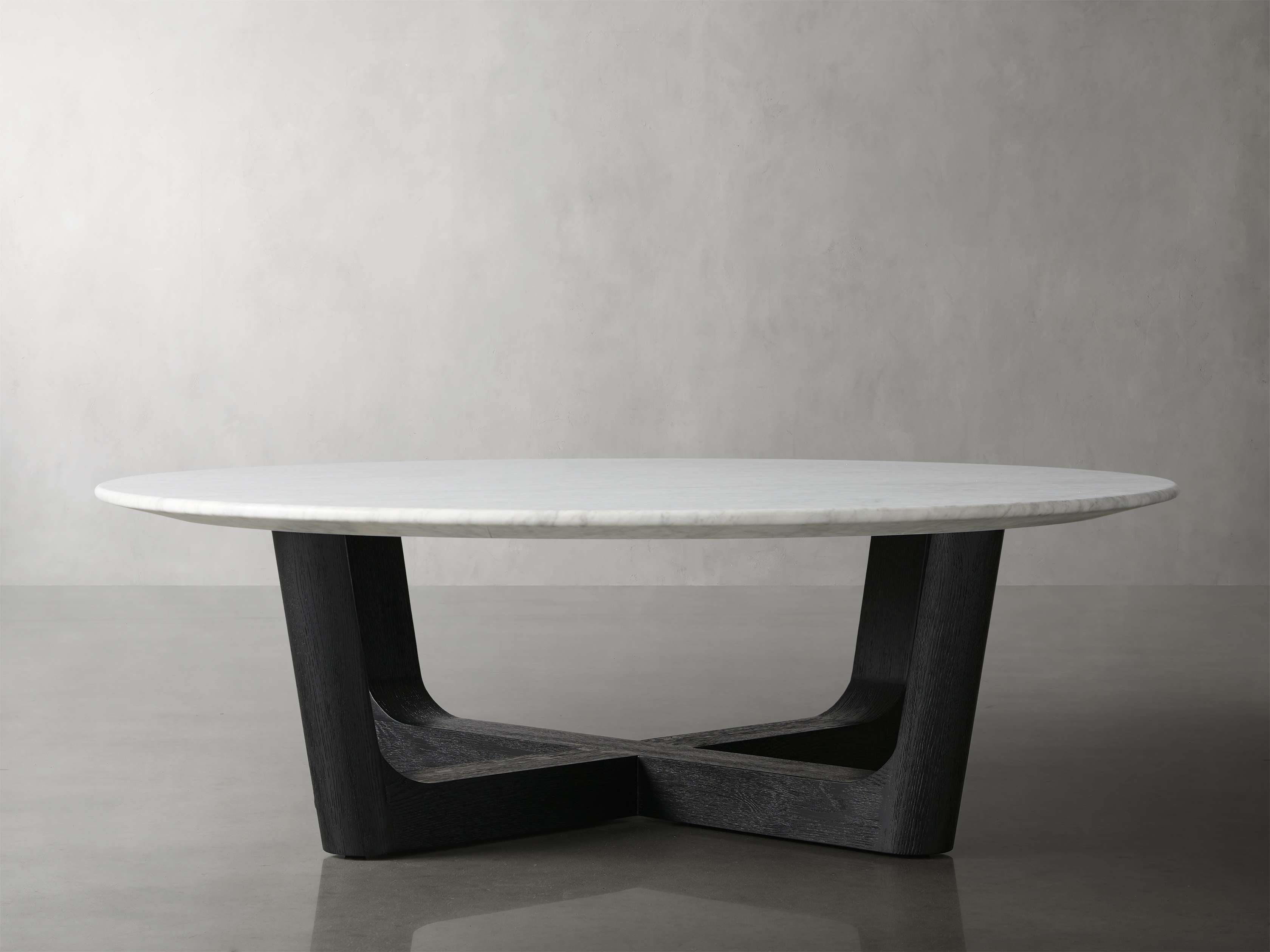 Saint Germain Round Stone Coffee Table with Rennes Base
