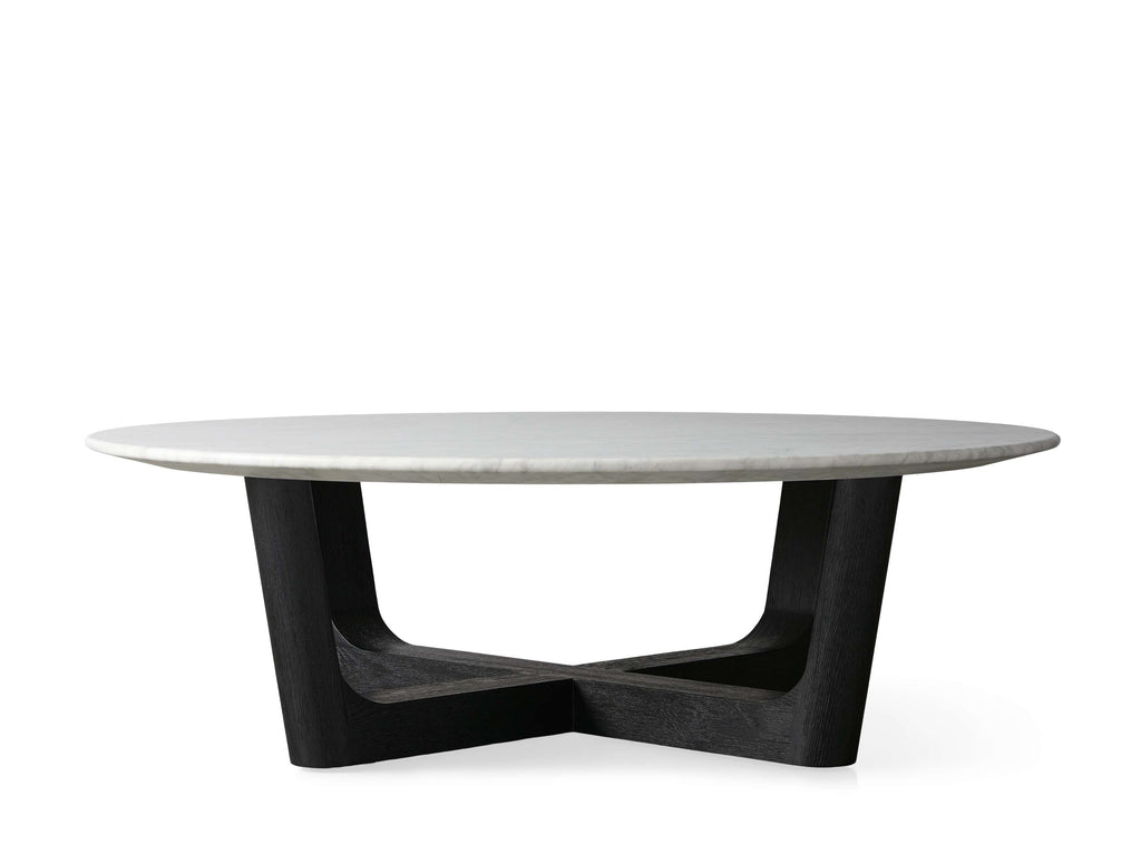 Saint Germain Round Stone Coffee Table with Rennes Base