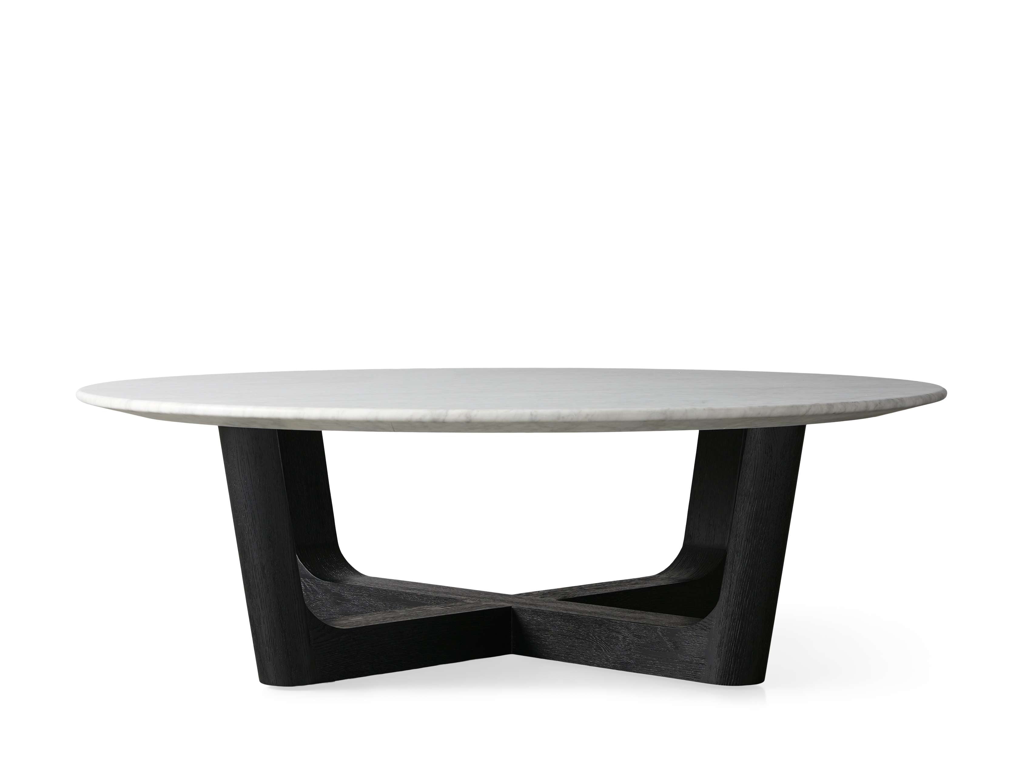 Saint Germain Round Stone Coffee Table with Rennes Base