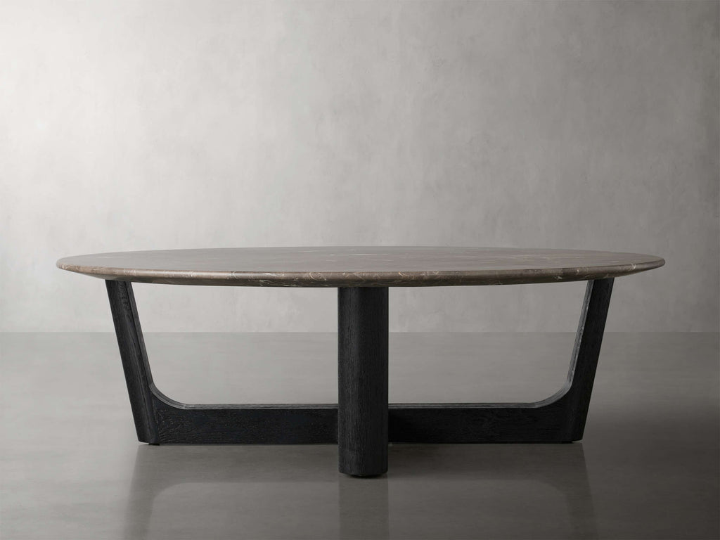 Saint Germain Round Stone Coffee Table with Rennes Base