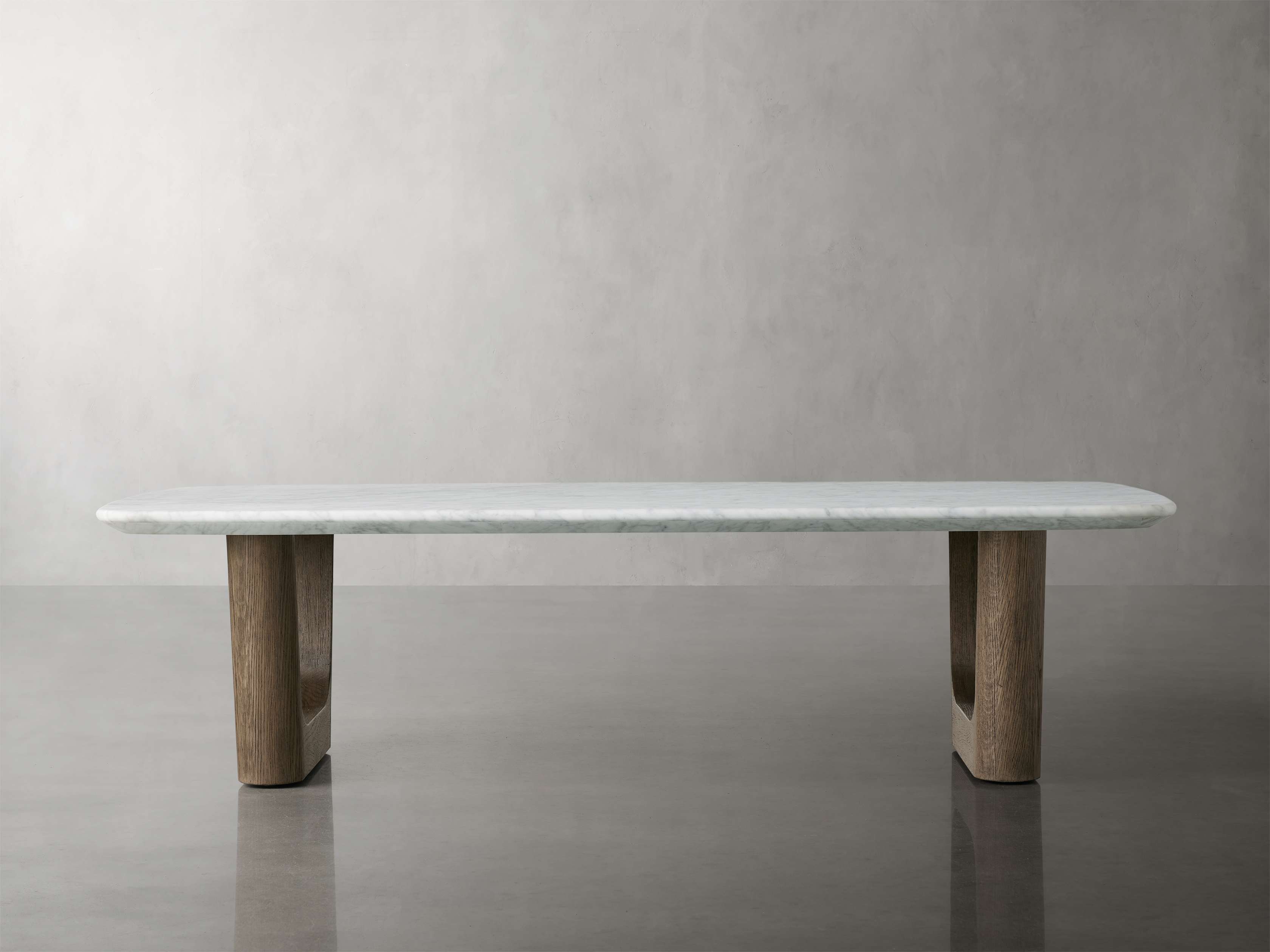 Saint Germain 72" Coffee Table with Rennes Base and Carrara Top