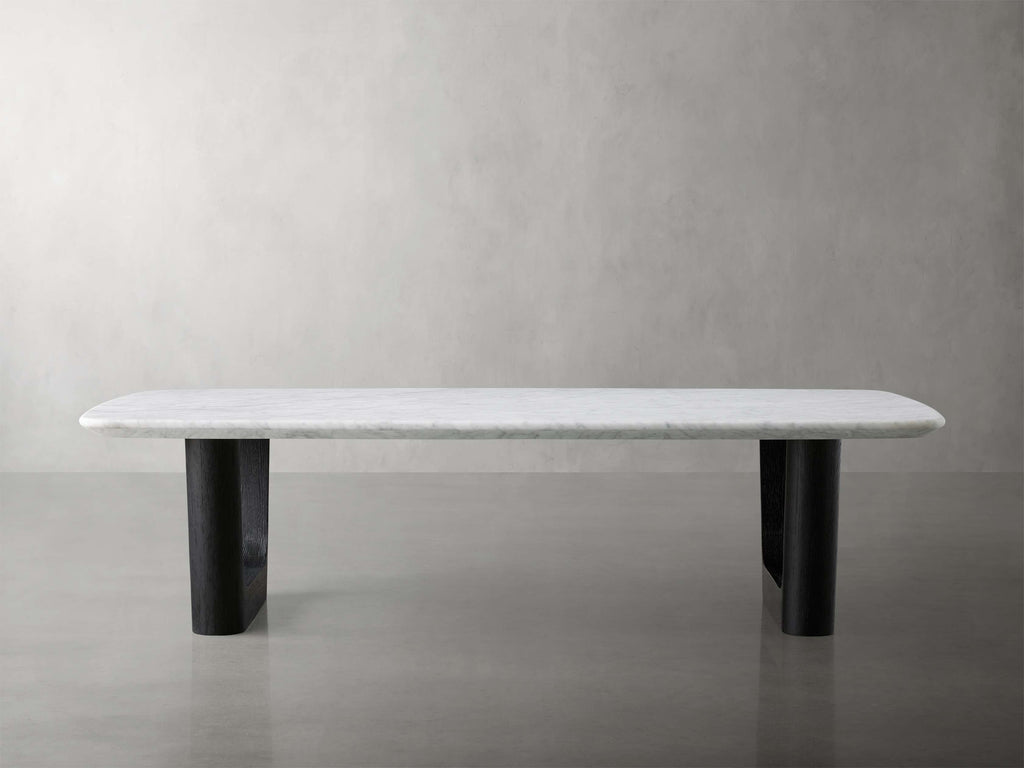 Saint Germain 72" Coffee Table with Rennes Base and Carrara Top