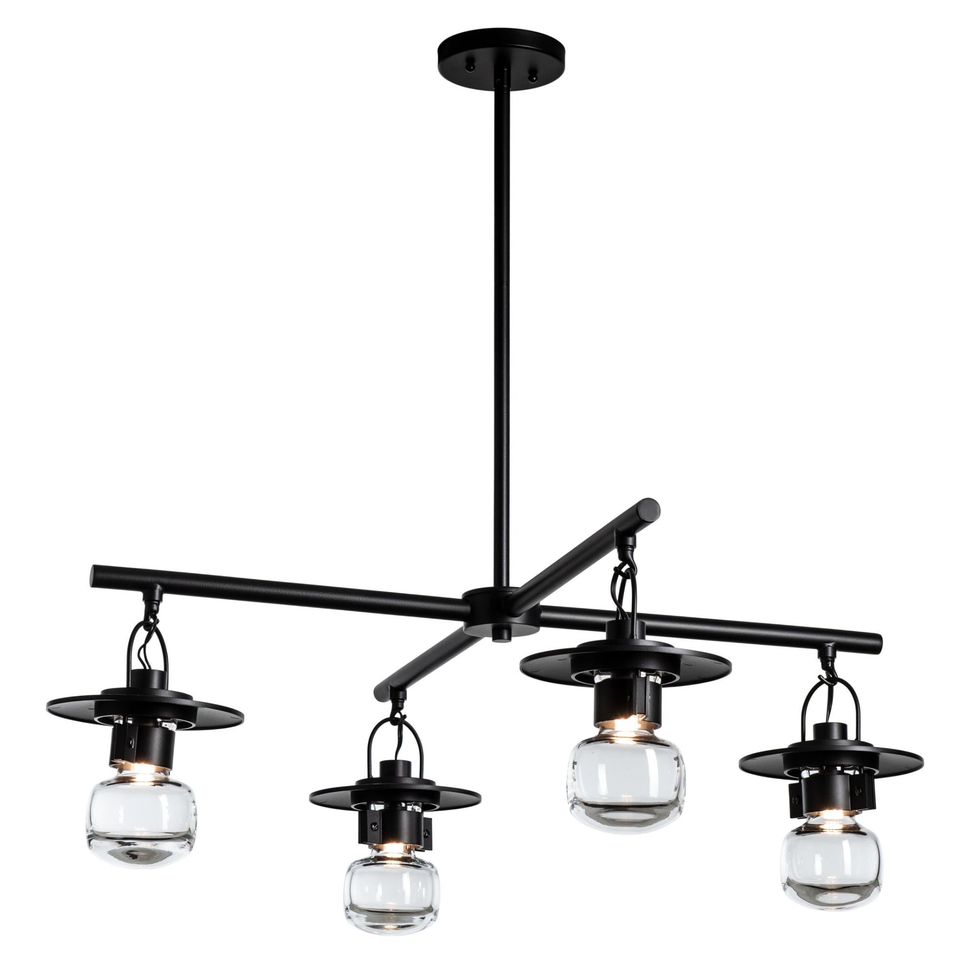 Mason Outdoor 4-Light Pendant 4-Light Clear Glass (ZM) in Coastal Black