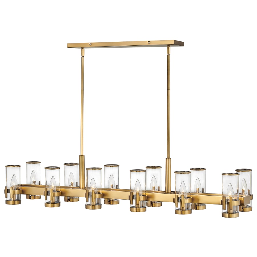 Hinkley Lighting Reeve 12 Light 46" Wide Linear Taper Candle Style Chandelier with Clear Glass Shades