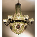 Meyda Tiffany Stained Glass / Tiffany 13 Light Up / Down Lighting Chandelier from the Tulip Medallion Collection