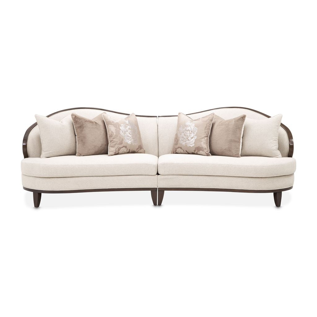 Michael Amini Camellia Field 3-Piece Chenille Sofa - Linen/Warm Pecan