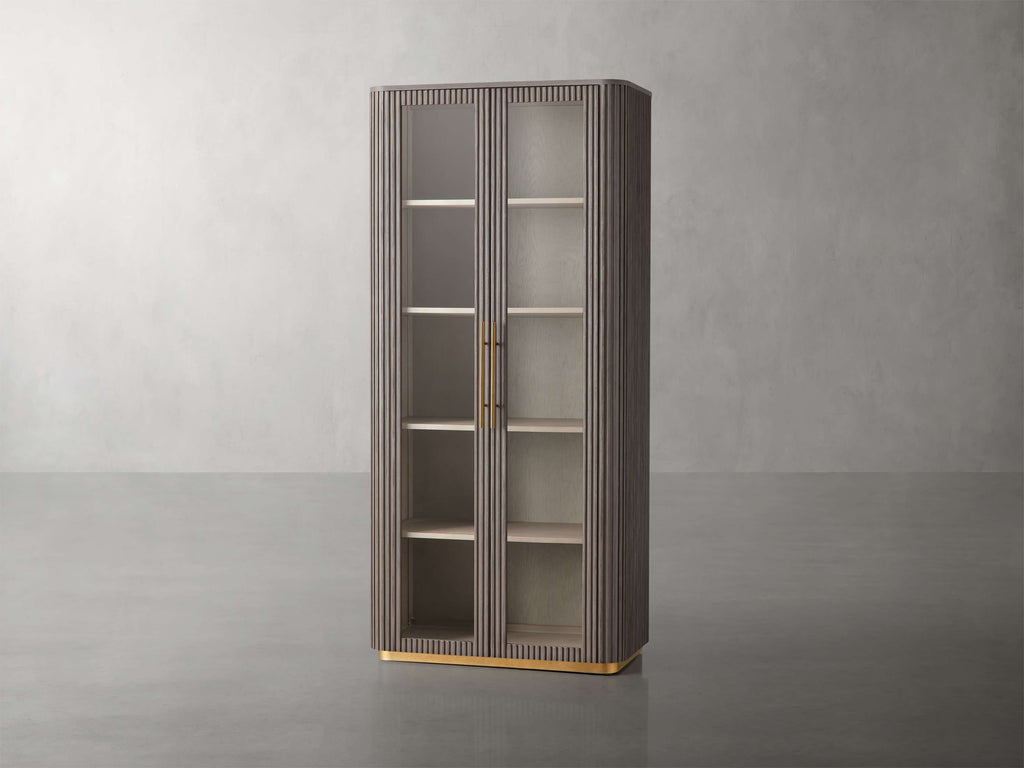 Finnley Glass Cabinet in Liath Smoke