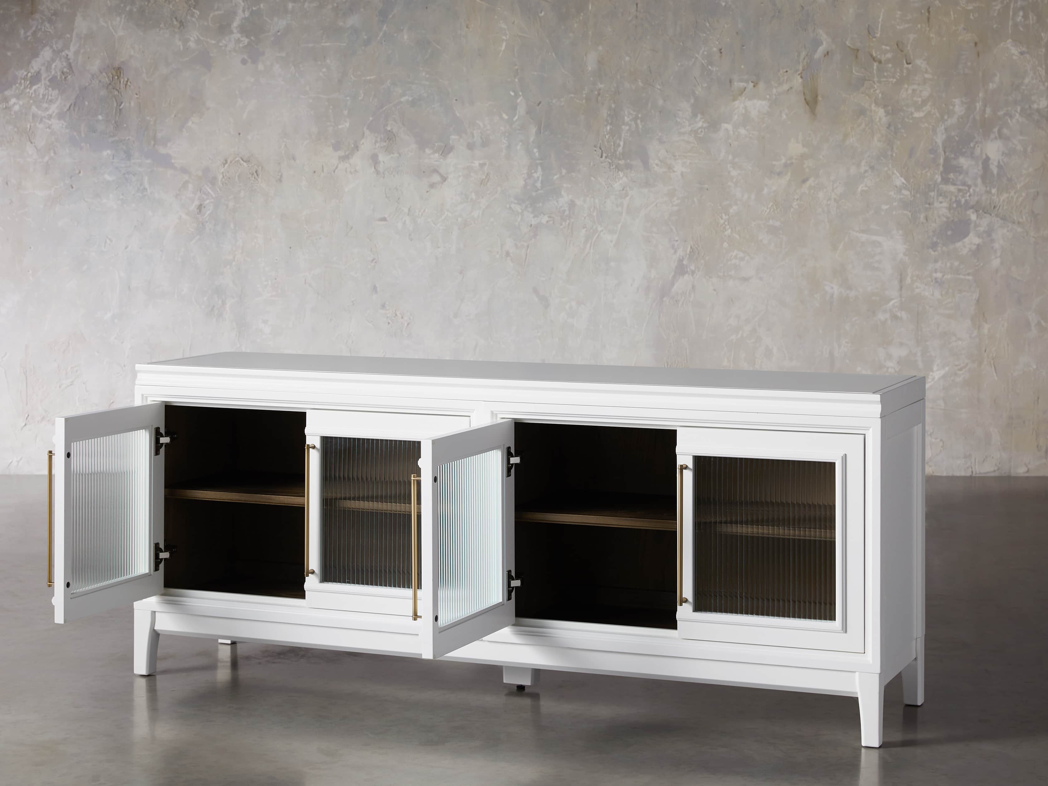Rowan Media Console with Reeded Glass Doors