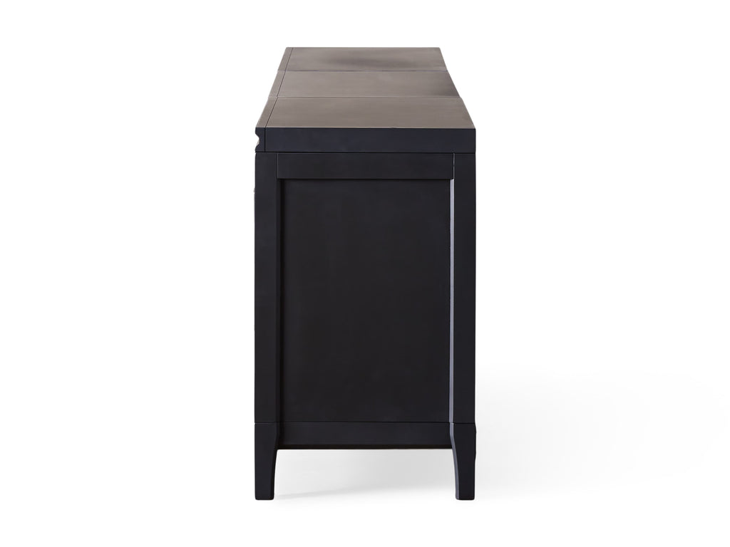 Rowan Modular Reeded Glass Media Console with Drawers