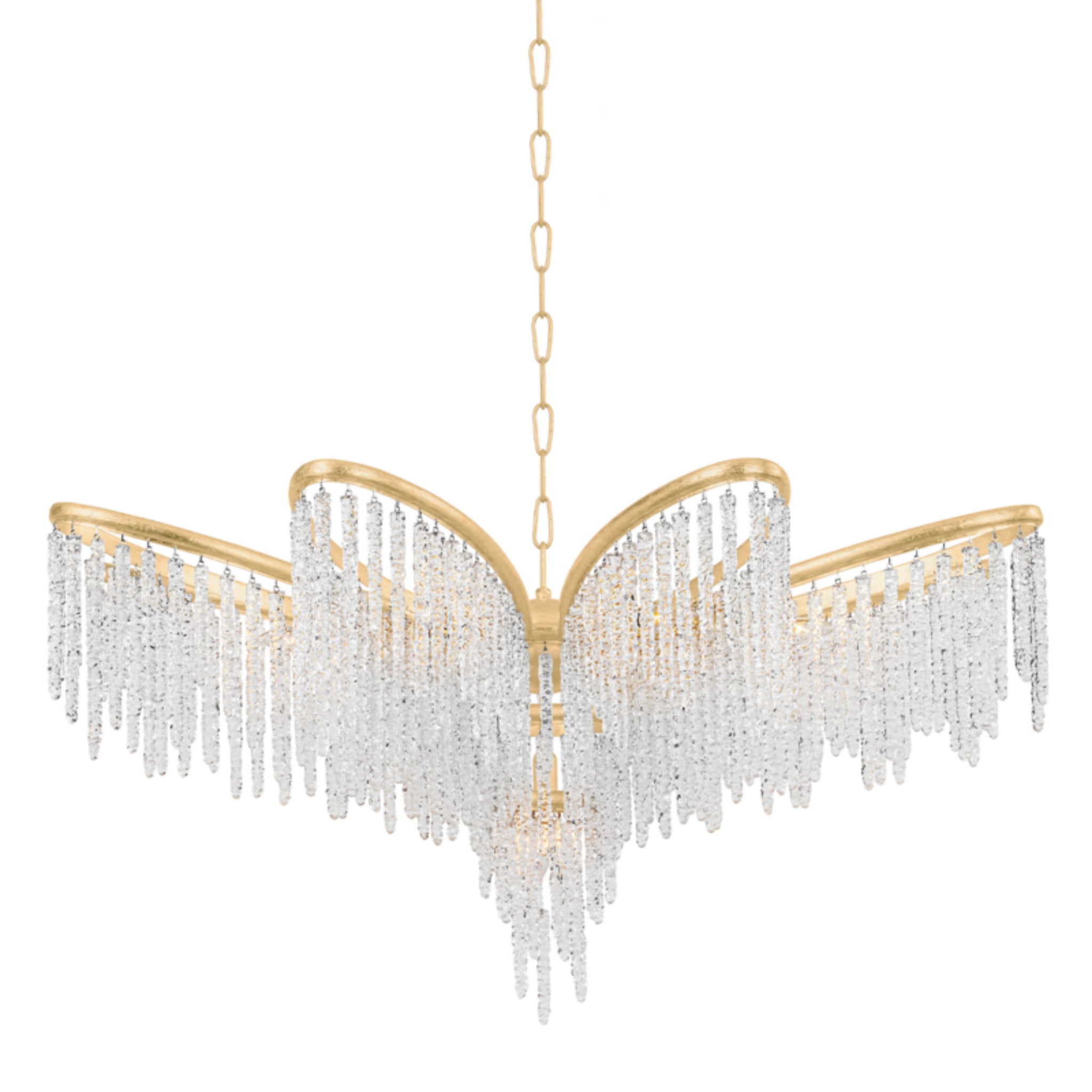 Pandora 9-Light Chandelier in Gold Leaf 48L x 48W x 26.5H