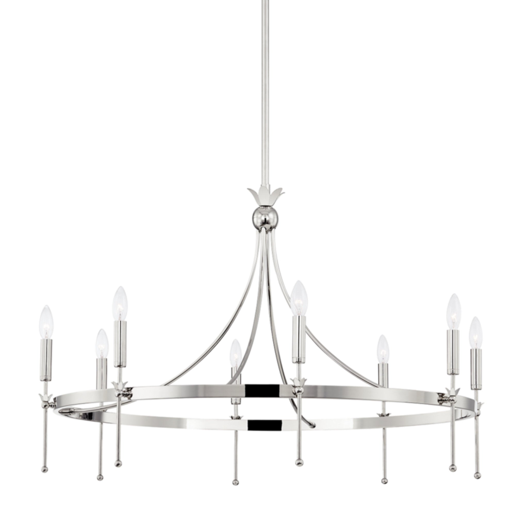 Gates 8-Light Chandelier in Polished Nickel 38.5L x 38.5W x 25H