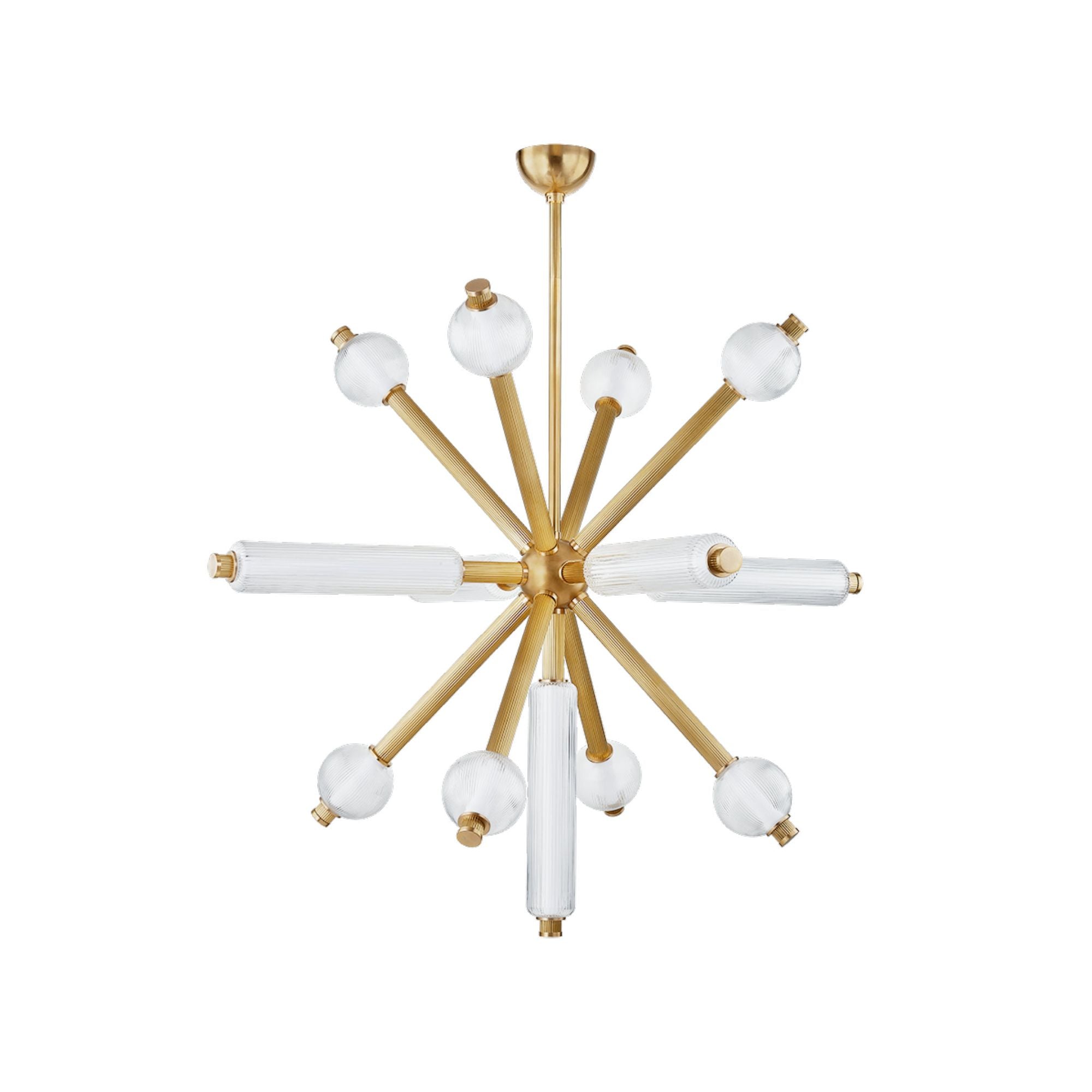 ATOM 13-Light Chandelier in Vintage Brass 50L x 50W x 43.25H