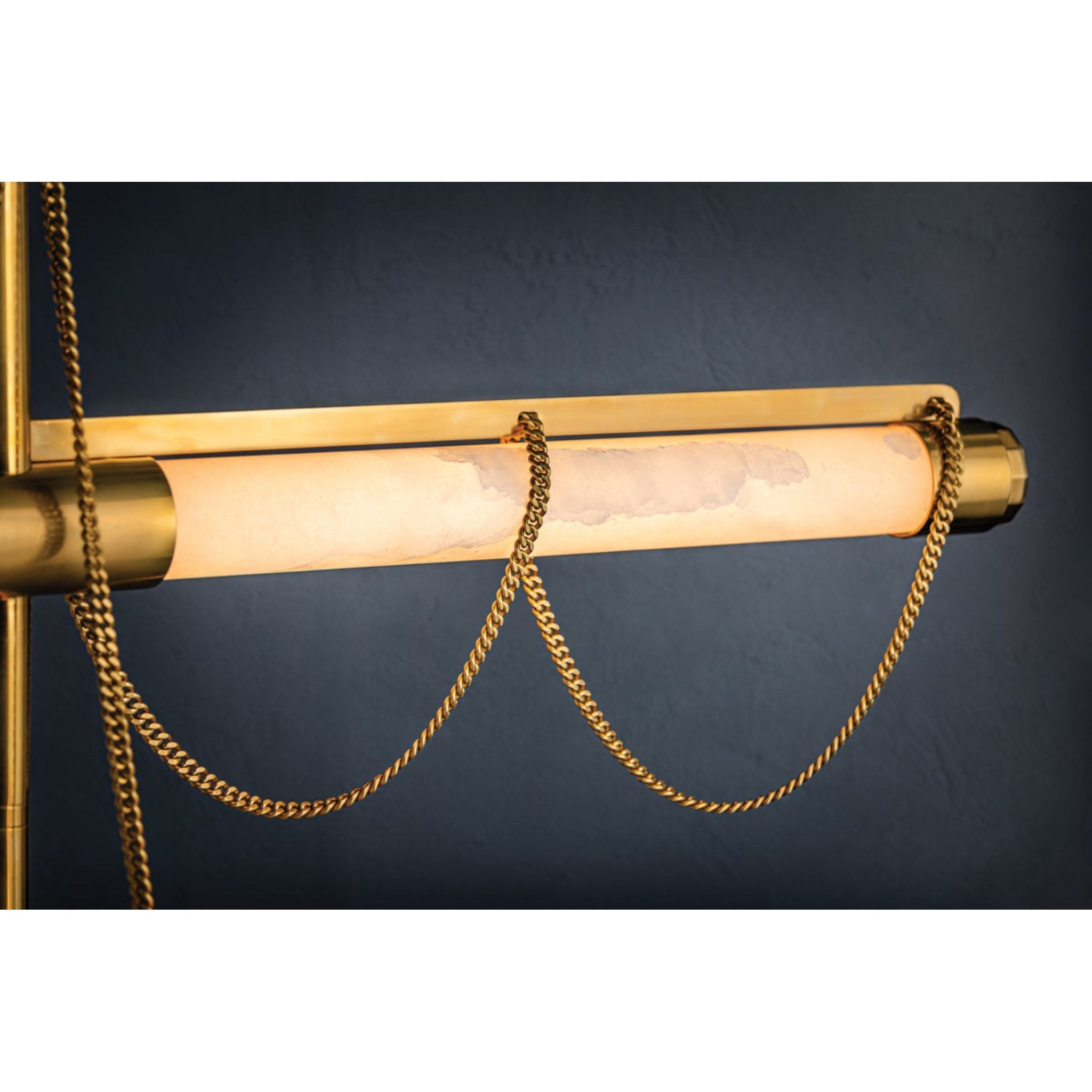 LARIAT 4-Light Chandelier in Vintage Brass by NOZ NOZAWA 48.75L x 7.75W x 26.5H