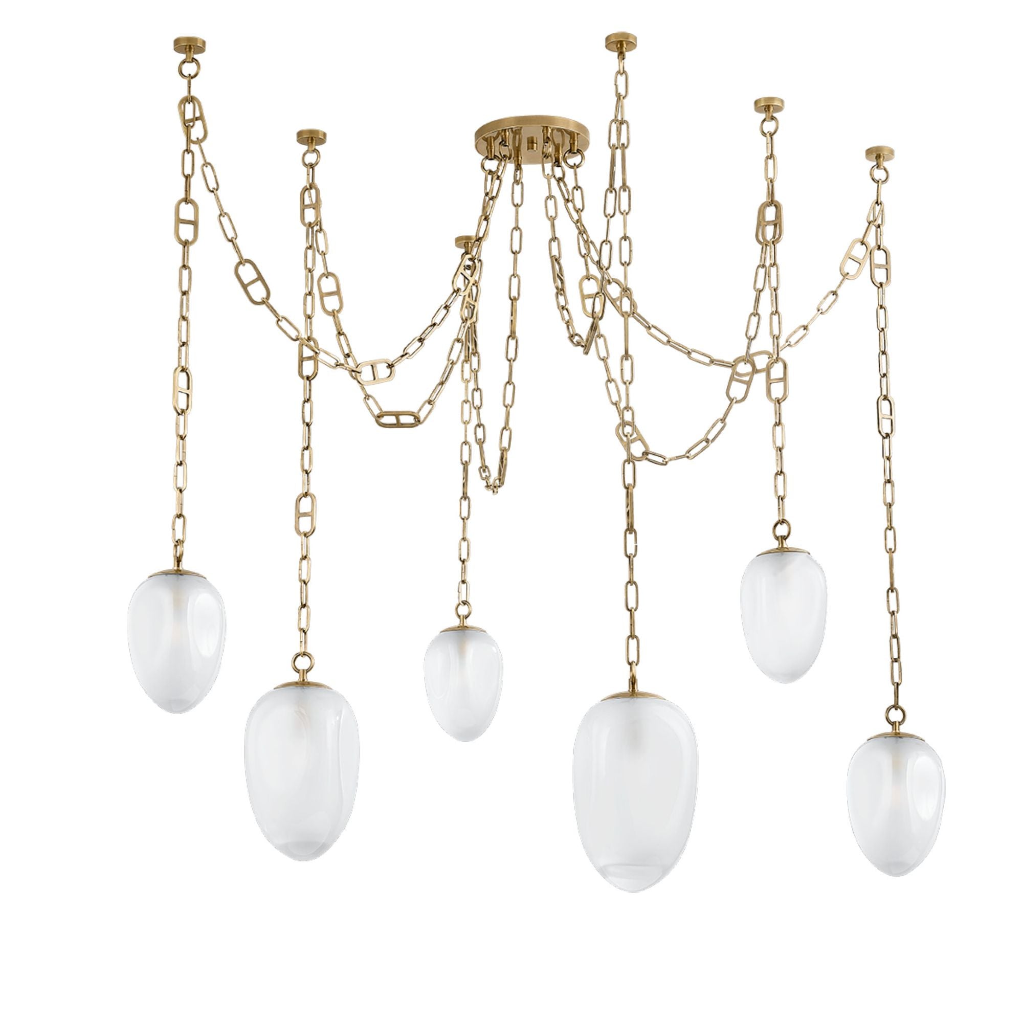 DAITH 6-Light Chandelier in Vintage Brass by NOZ NOZAWA 61.25L x 61.25W x 35.5H