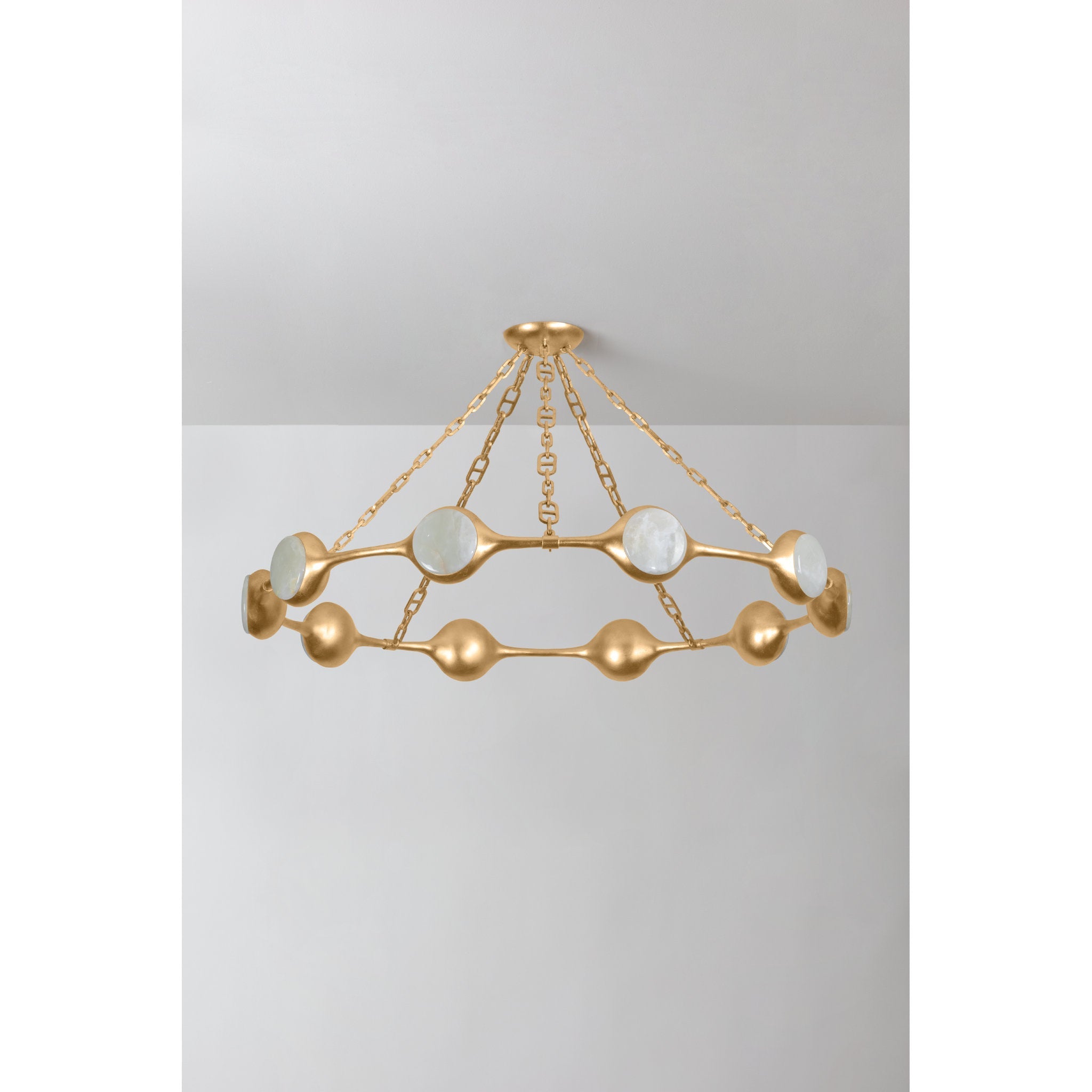 RIVIERE 10-Light Chandelier in Vintage Gold Leaf by NOZ NOZAWA 51.5L x 51.5W x 6H