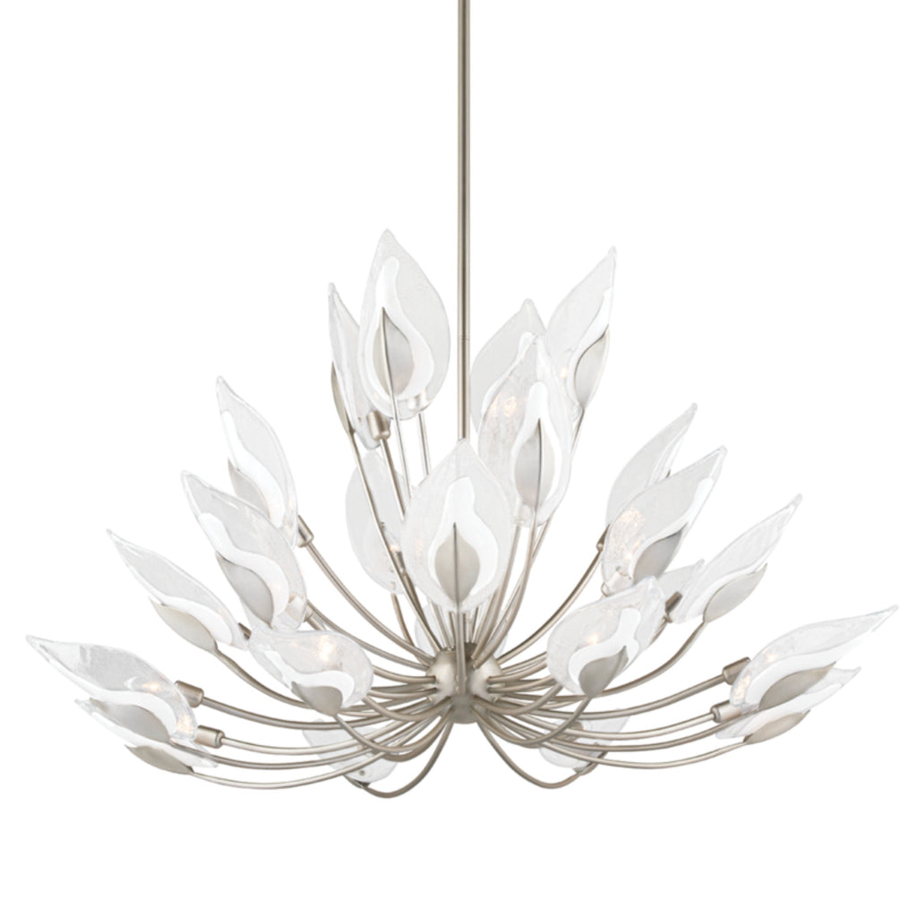 Blossom 24-Light Chandelier in Silver Leaf 55L x 55W x 37H