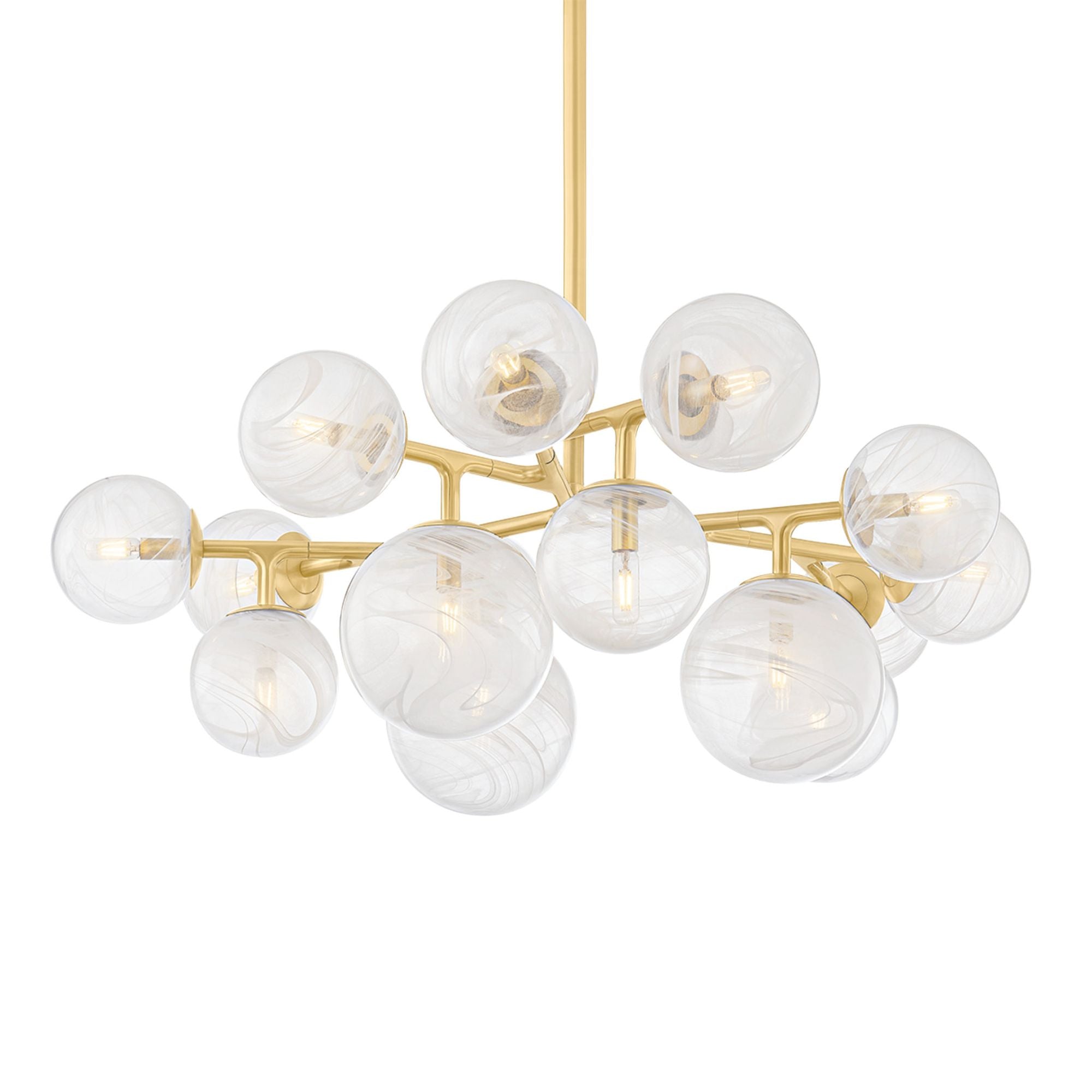 Glasgow 15-Light Chandelier in Vintage Polished Brass 46L x 46W x 12.5H
