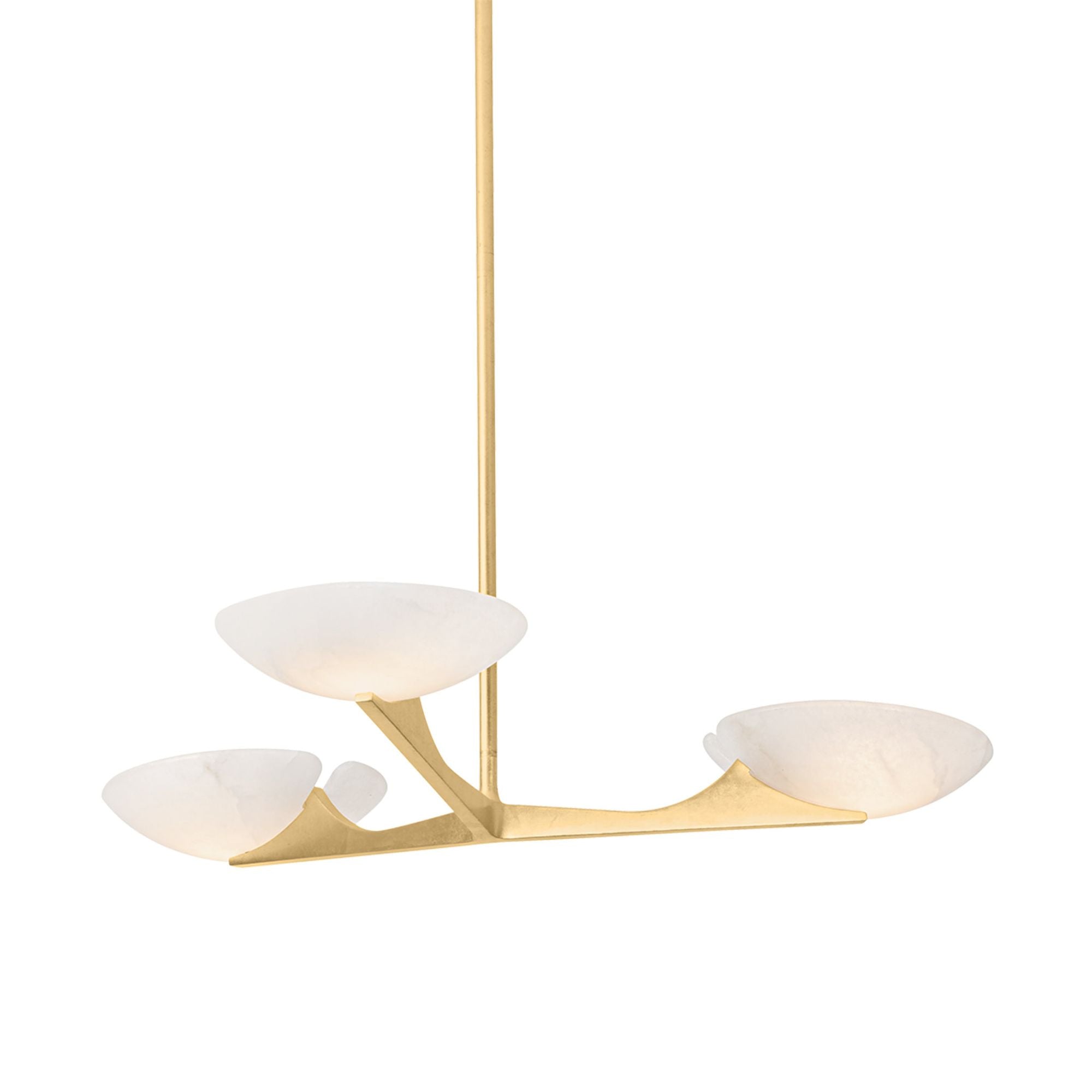 Malachite 3-Light Chandelier in Vintage Gold Leaf 36.25L x 36.25W x 4.5H