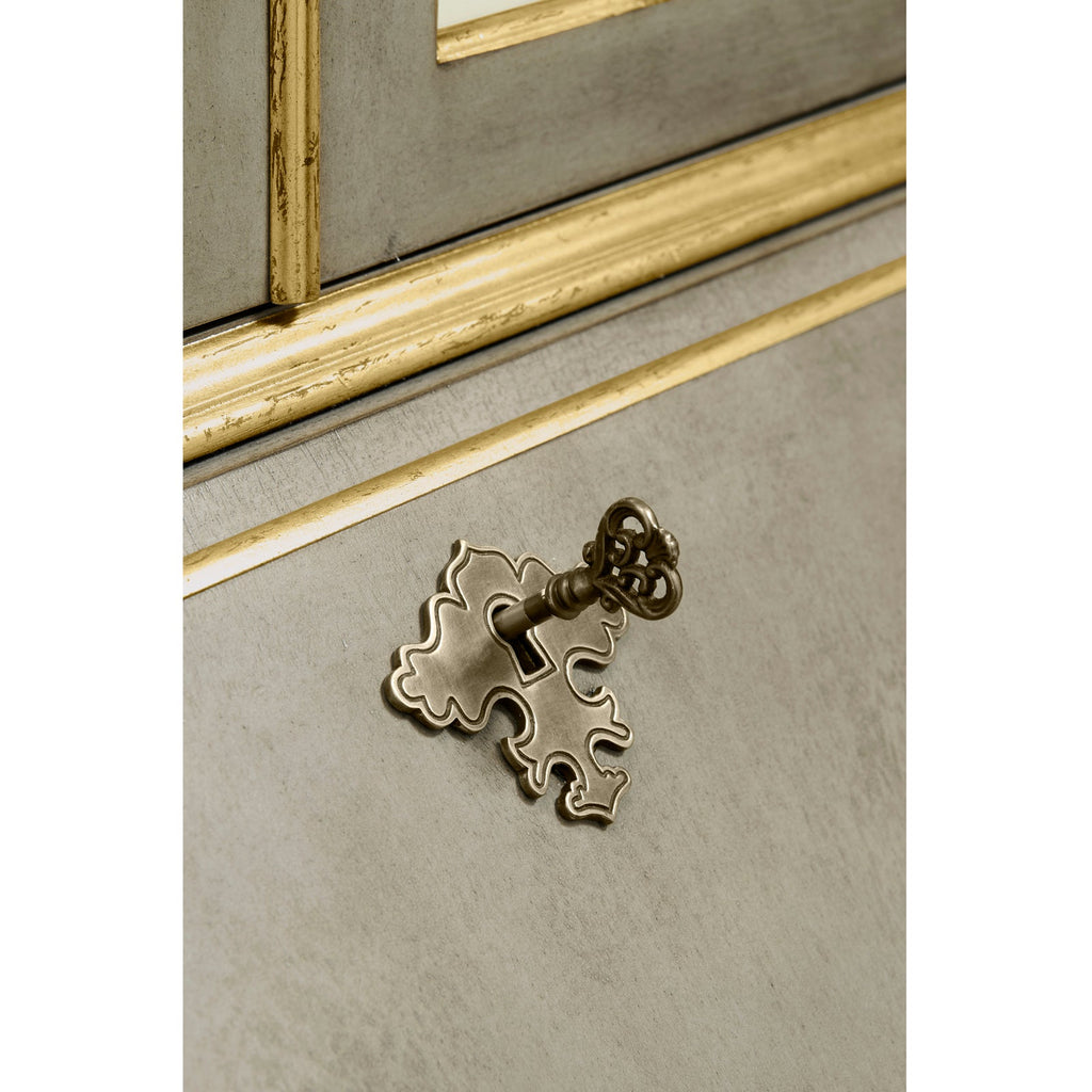 Jonathan Charles Buckingham Georgian Grey & Gilded Secretary Cabinet (492260-PBG)