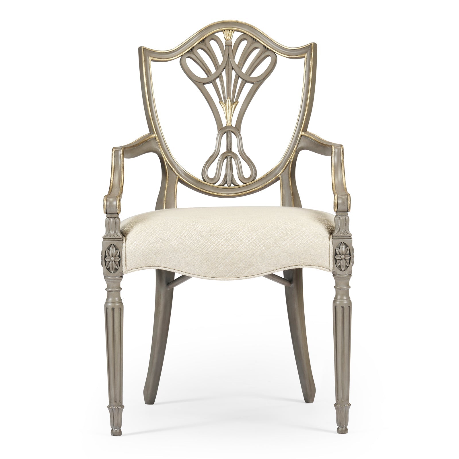Jonathan Charles Buckingham Gilded Dining Armchair (495819-AC-PBG-F200) - Set of 2