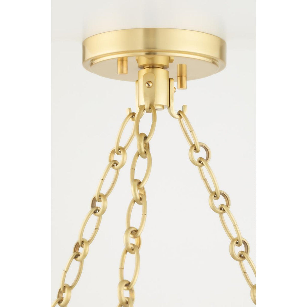 Gaines 4-Light Chandelier in Aged Brass 22L x 22W x 5.75H